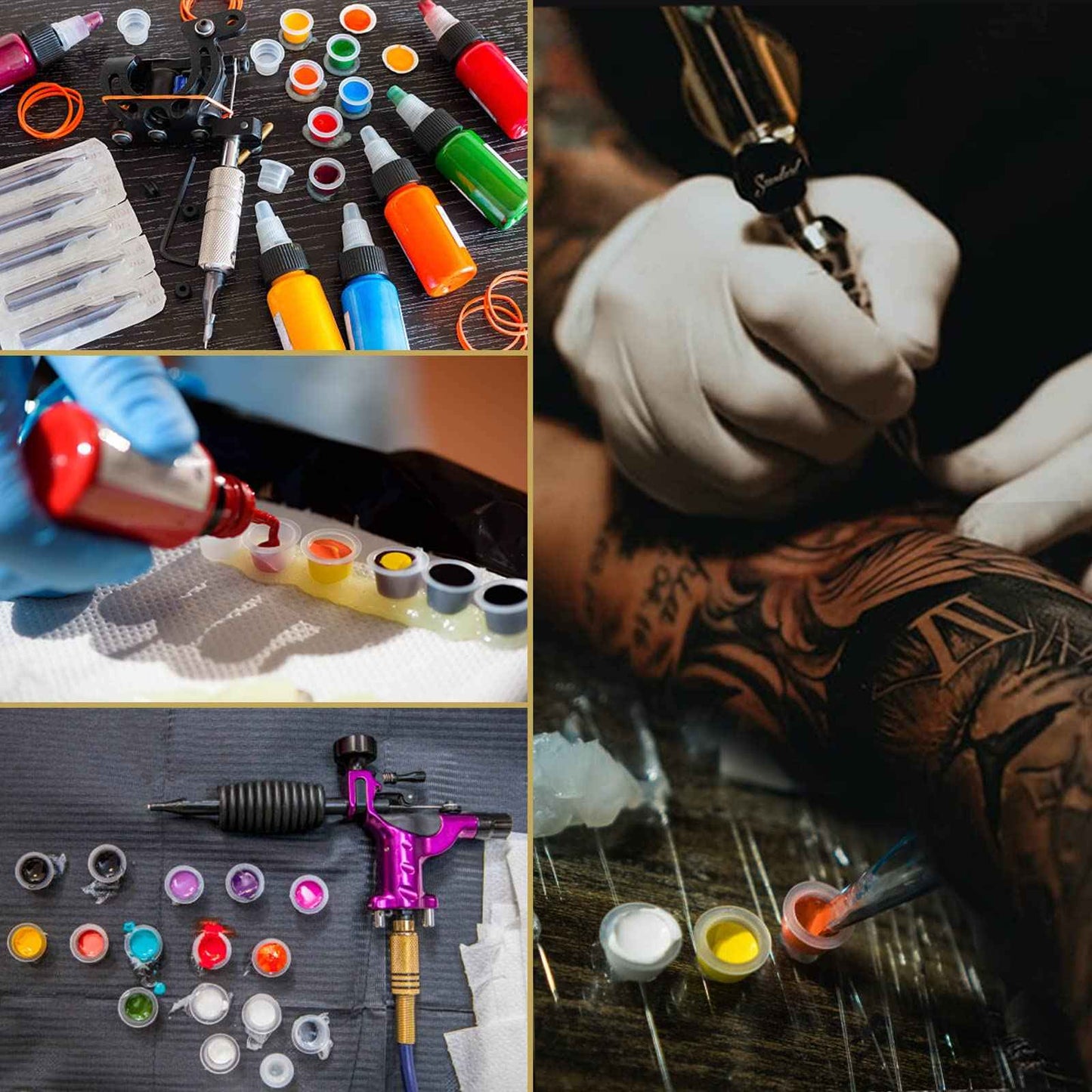 WZPB Ink Caps - 300Pcs Large Tattoo Ink Cups 15MM Ink Caps Pigment Cups Disposable Cups for Tattoo Ink Supplies