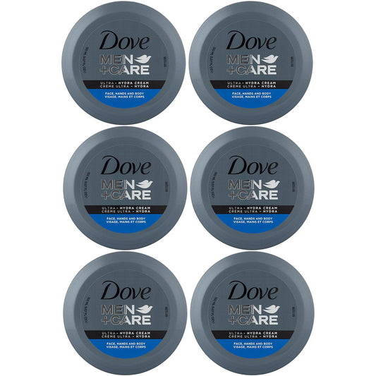 Dove Men+Care Ultra Hydra Cream – Dove Lotion, 3-In-1 Advanced Skin Care for Men, Face Cream, Hand Cream, and Body Lotion for Extremely Dry Skin, All Skin Types, 5.07 Fl Oz (Pack of 6)