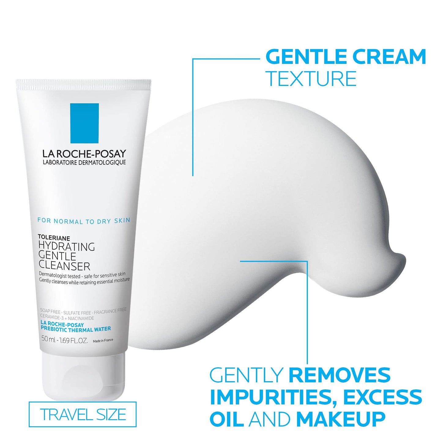 La Roche-Posay Anthelios Tinted SPF 50 Sunscreen & Toleriane Gentle Cleanser Travel Set - With Titanium Dioxide & Niacinamide