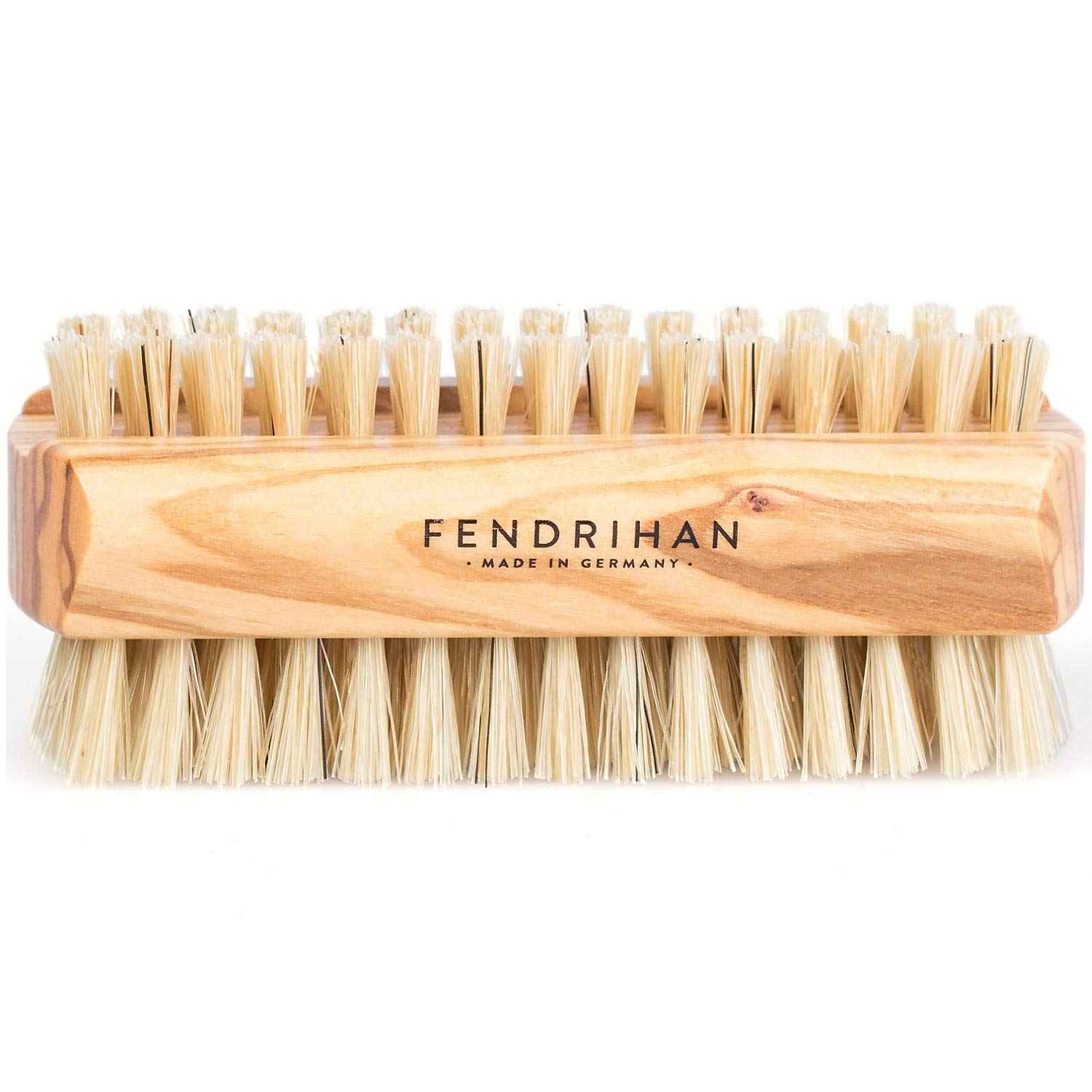 Fendrihan Dual Sided Olivewood Nail Brush with Pure Boar Bristles 3.7" (Made in Germany)