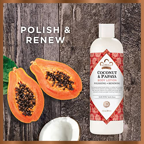 Nubian Heritage Body Lotion Coconut and Papaya For Dry Skin Paraben Free, 13 oz