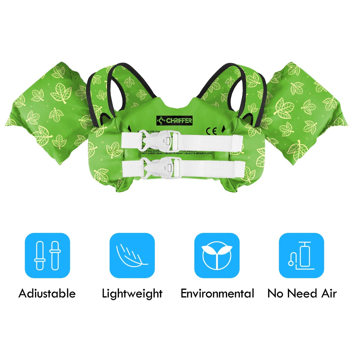 Chriffer Kids Swim Vest Life Jacket for 22-66 Pounds Boys and Girls, Toddler Floaties with Shoulder Harness Arm Wings for 2,3,4,5,6,7 Years Old Baby