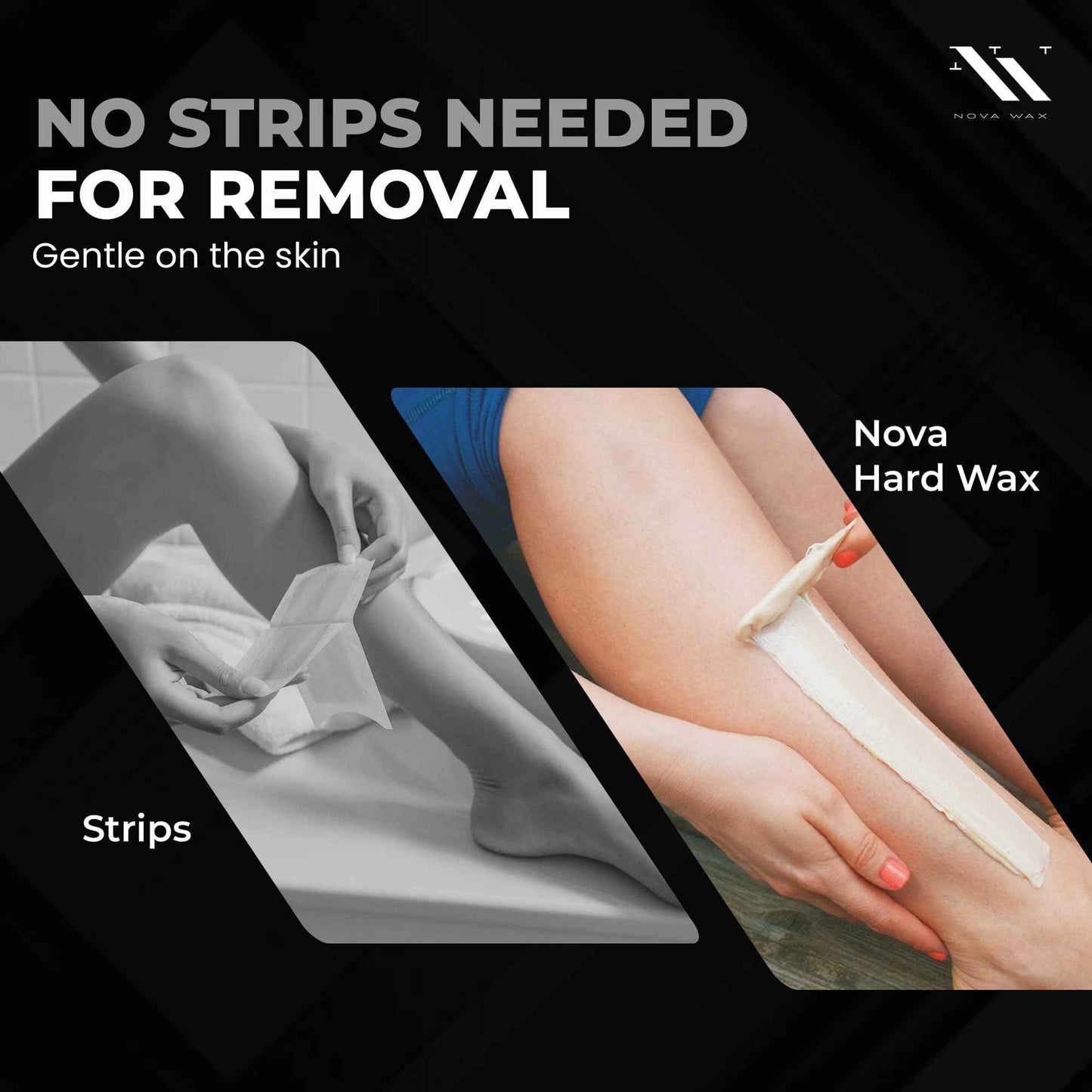 NOVA Wax 500g (1lb) Hard Waxing Beads for Painless Hair Removal, Perfect for Brazilian, Bikini, Face, Legs, Underarm, Back, and Chest