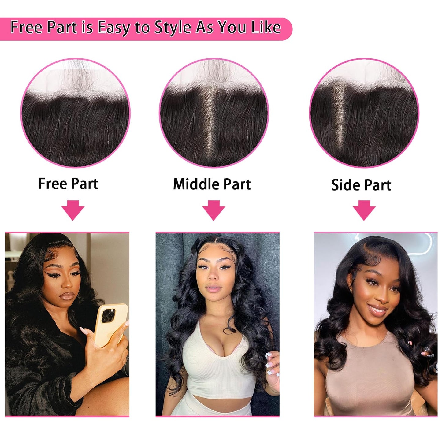 13x4 Lace Frontal Closure Body Wave Full Lace Frontal Ear to Ear Pre Plucked Lace Frontal Human Hair 100% Unprocessed Brazilian Virgin Human Hair 150% Density Remy Human Hair 16 Inch Natural Black