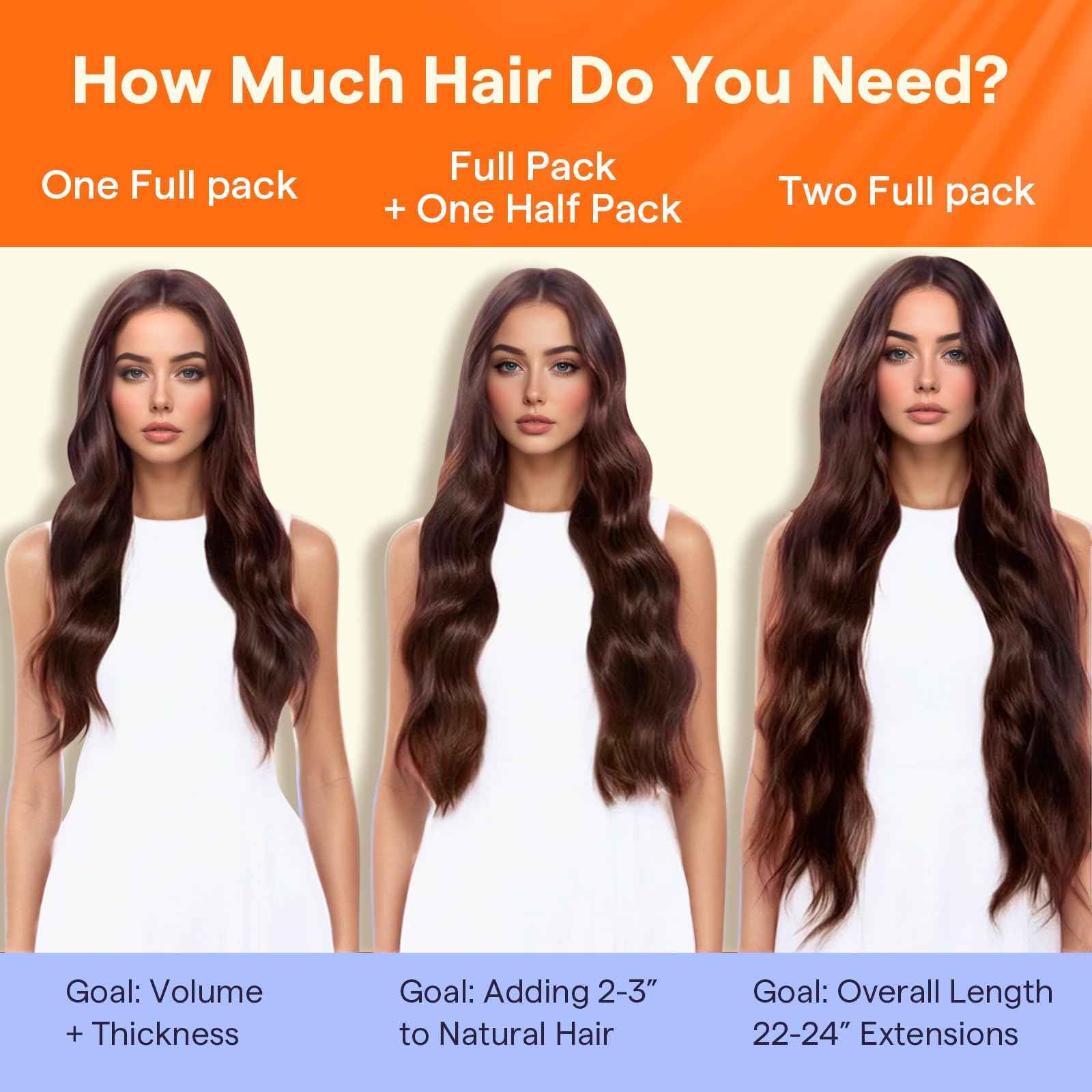 Full Shine Brown Clip in Human Hair 7 Pcs Natural Brown Clip in Extensions Real Human Hair Triple Weft Clip in Hair Extensions Brazilian Remy Hair for Short 12 Inch 95 G