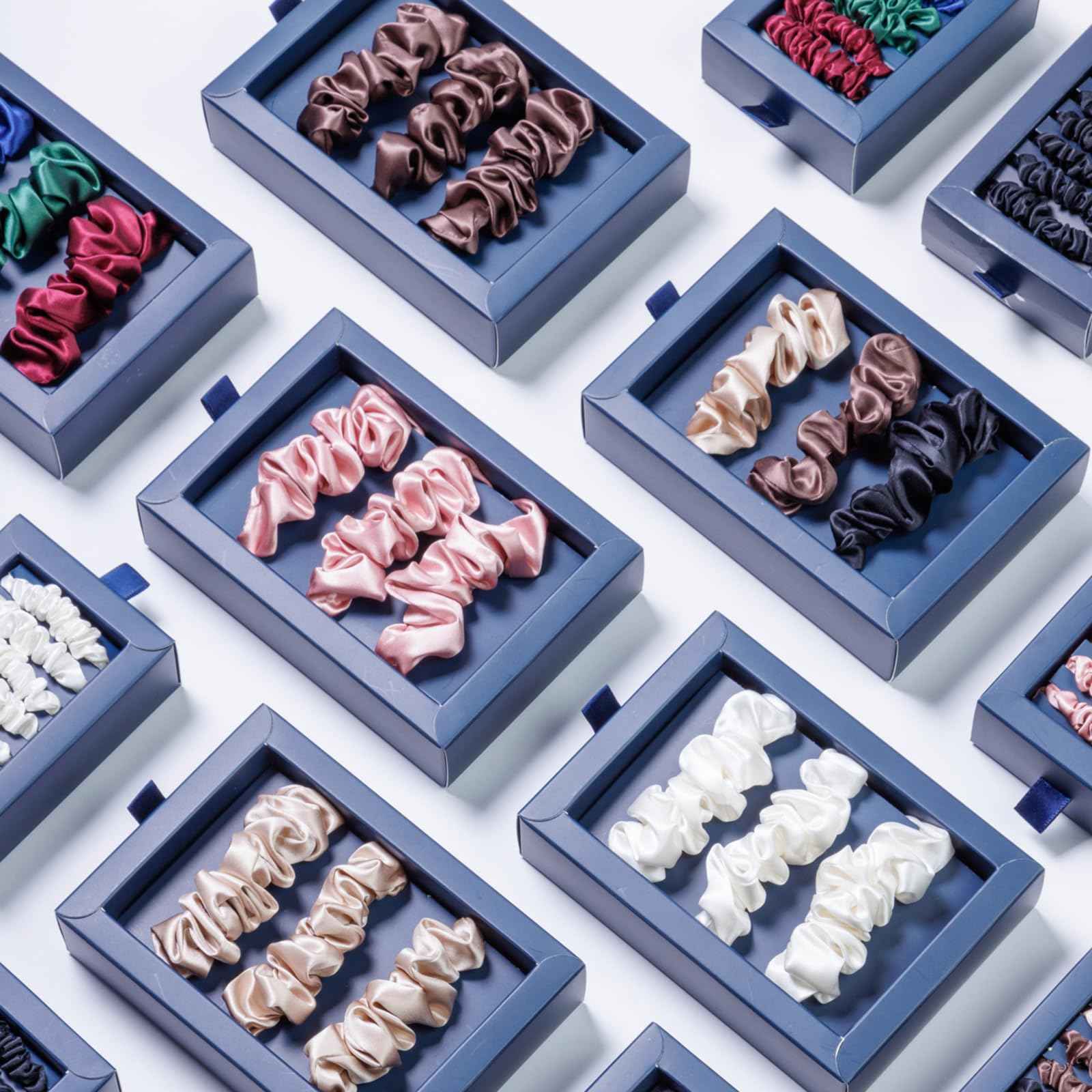 Fishers Finery 25 Momme Pure Mulberry Silk Large Scrunchies - Hair Tie Set, Gentle and Prevents Breakage (Taupe|Chocolate|Black- 3 PK)