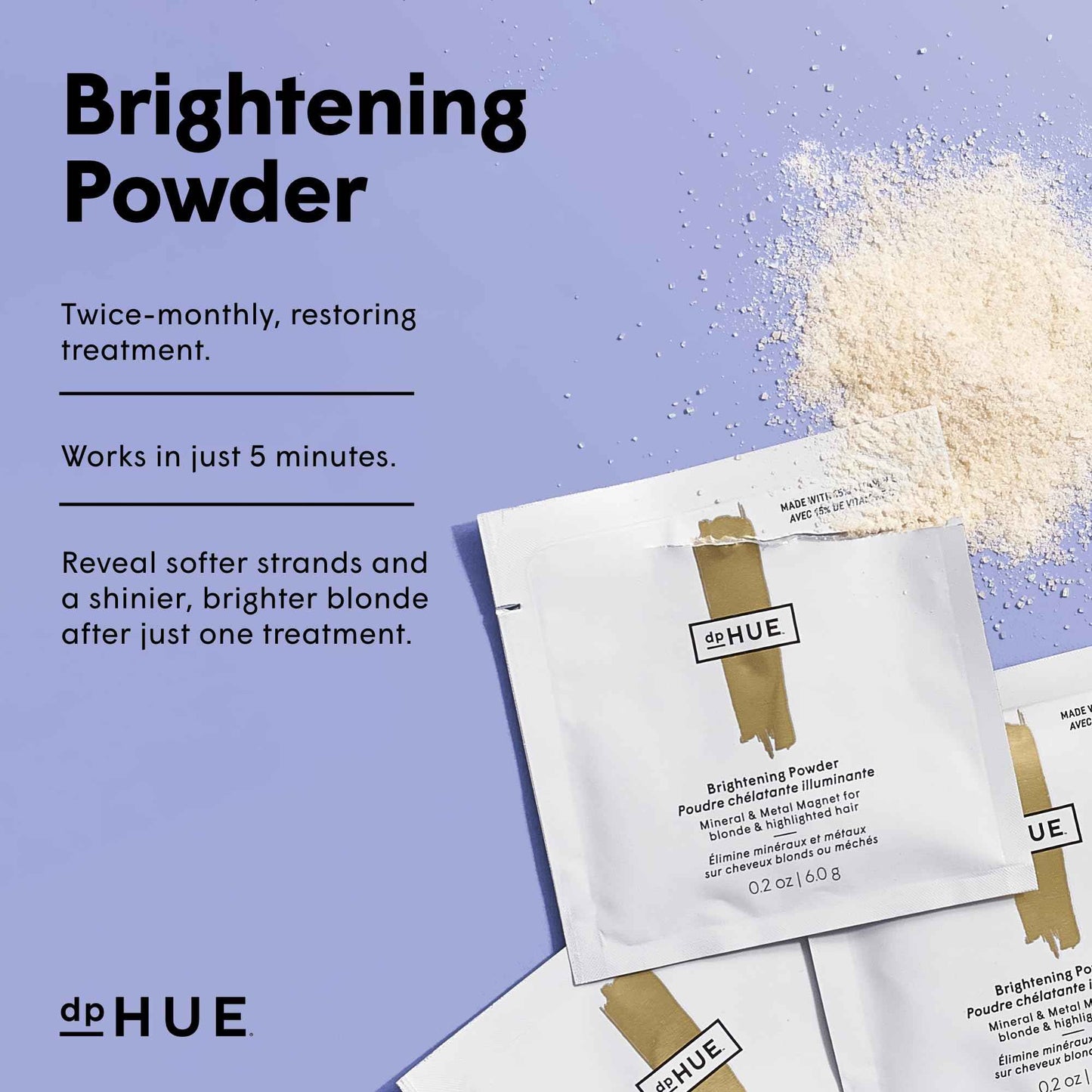 dpHUE Brightening Powder - 6 Uses - Boosts Brightness & Shine of Blonde or Highlighted Hair - Removes Minerals, Metals, Chlorine & Impurities - Color-Safe Formula - Cruelty Free