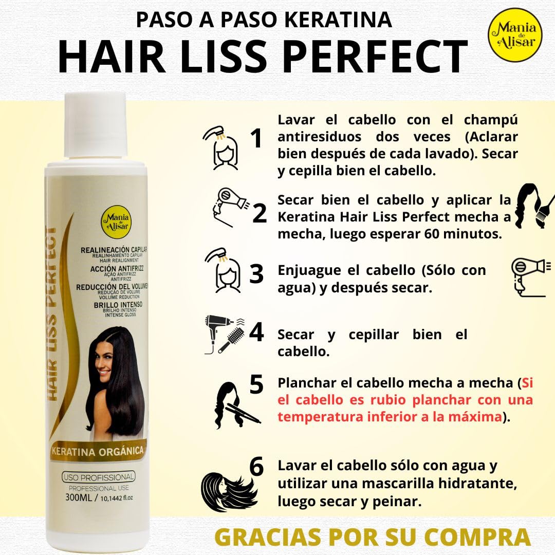 Mania de Alisar Organic Keratin Brazilian Hair Straightening contains one bottle of Keratin 10 oz (300 ml)