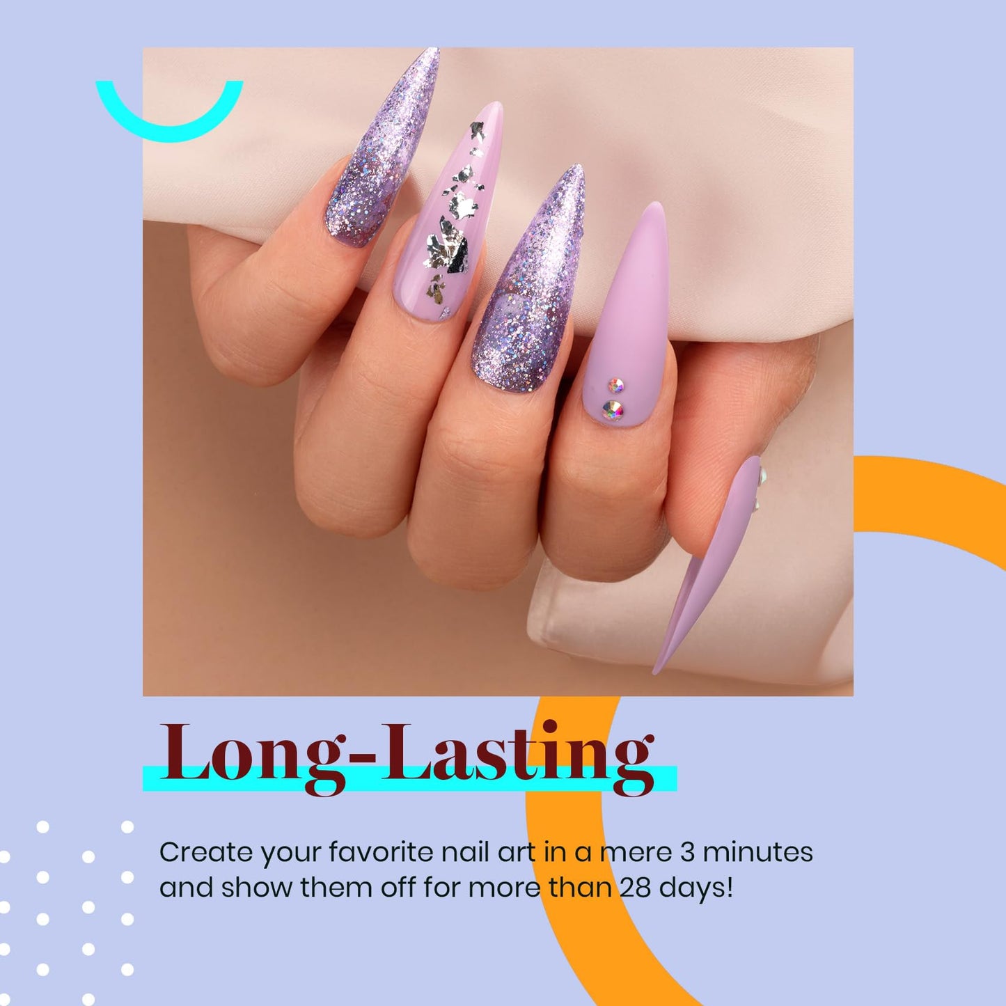 Beetles Purple Gel Nail Polish Set, 6 Colors Gel Polish Purple Glitter Pastel Pink lavender Nail Polish Soak Off U v LED Gel Nail Kit Diy Nail Art Manicure at Home Gift for Women, 2024 New Trend