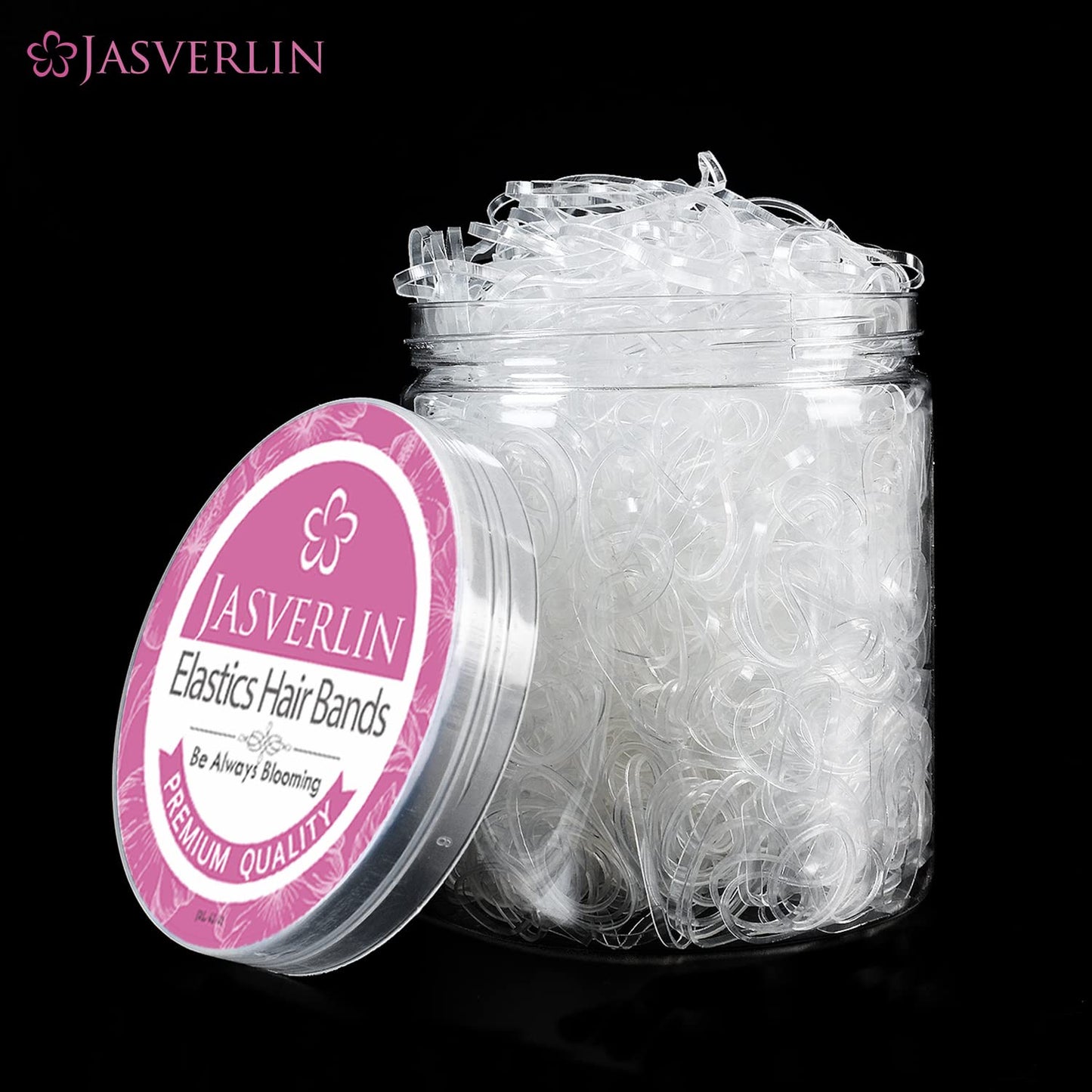 JASVERLIN Clear Elastic Hair Bands, Small Elastic Hair Ties Tiny Rubber Bands Baby Ponytail Holders for Toddler Girls 1000pcs