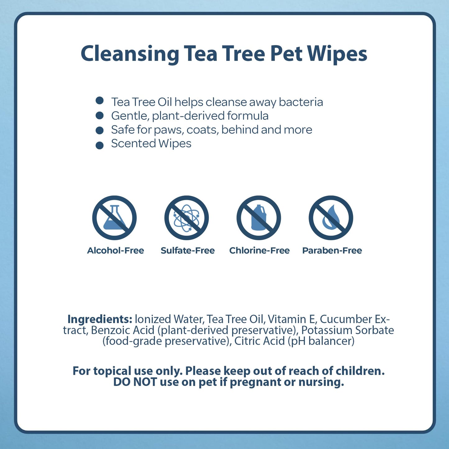 Best Pet Supplies 8" x 9" Pet Grooming Wipes for Dogs, 100 Pack, Plant-Based Deodorizer for Coats & Dry, Itchy, or Sensitive Skin, Clean Ears, Paws, & Butt - Cleansing Tea Tree