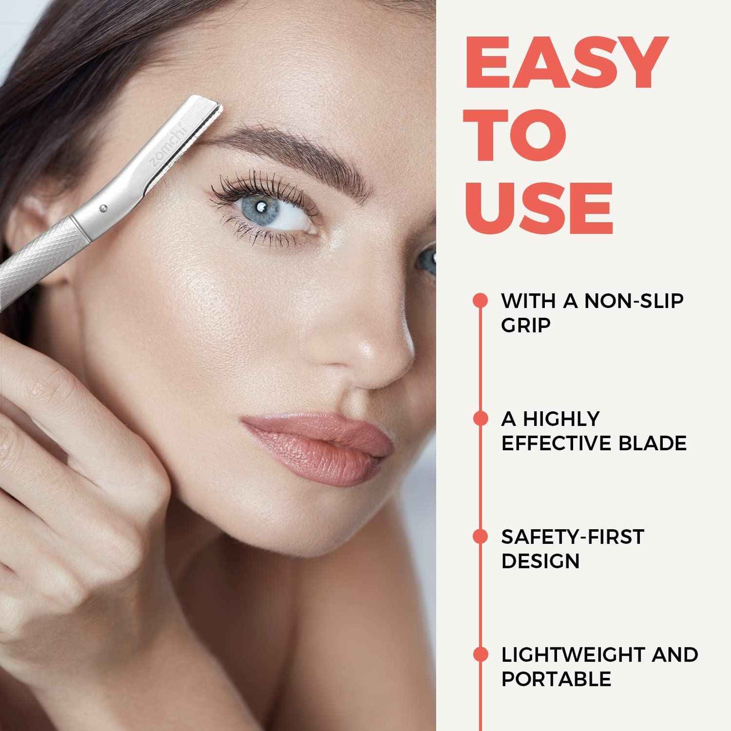 Upgrade Metallic Blue Finish Eyebrow Razor with Silver Eyebrow Razor