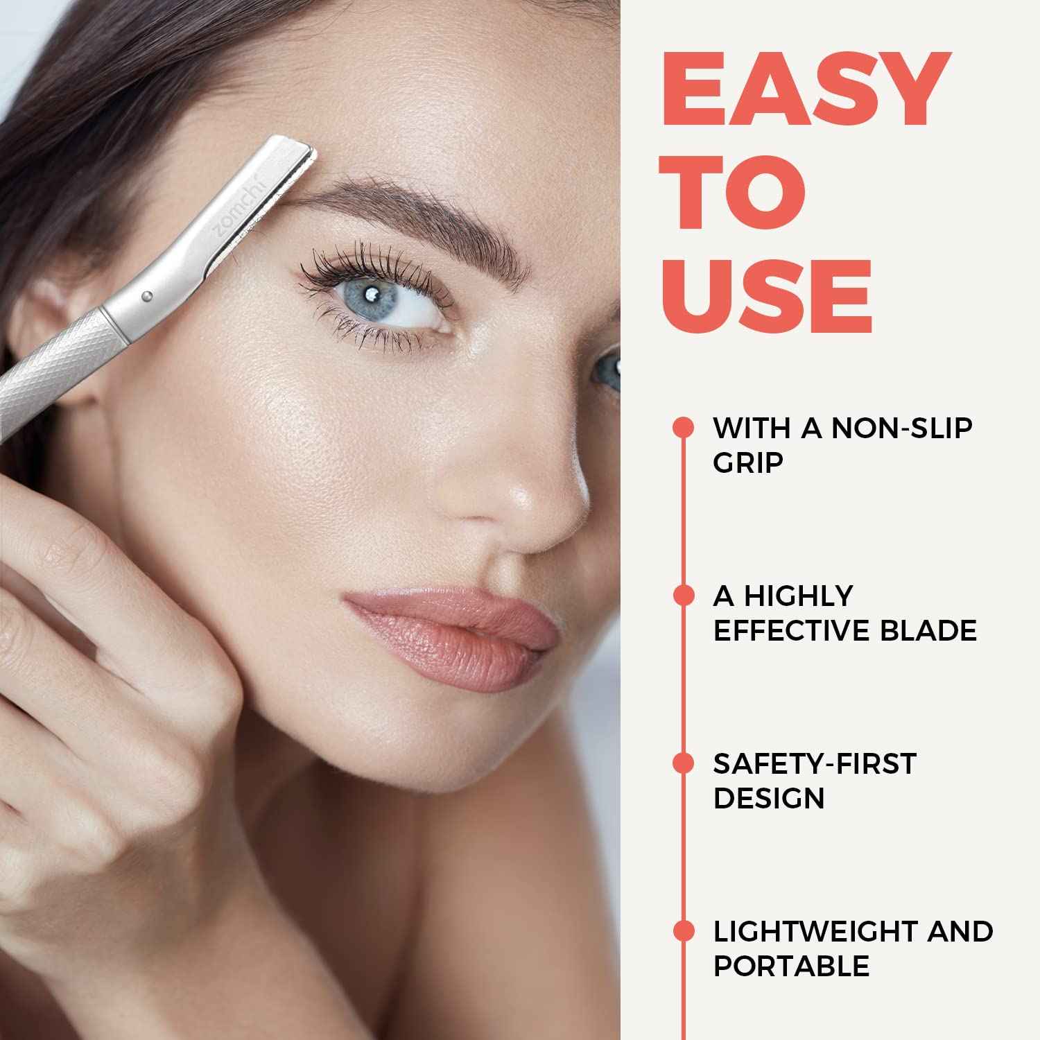 Upgrade Metallic Blue Finish Eyebrow Razor with Silver Eyebrow Razor