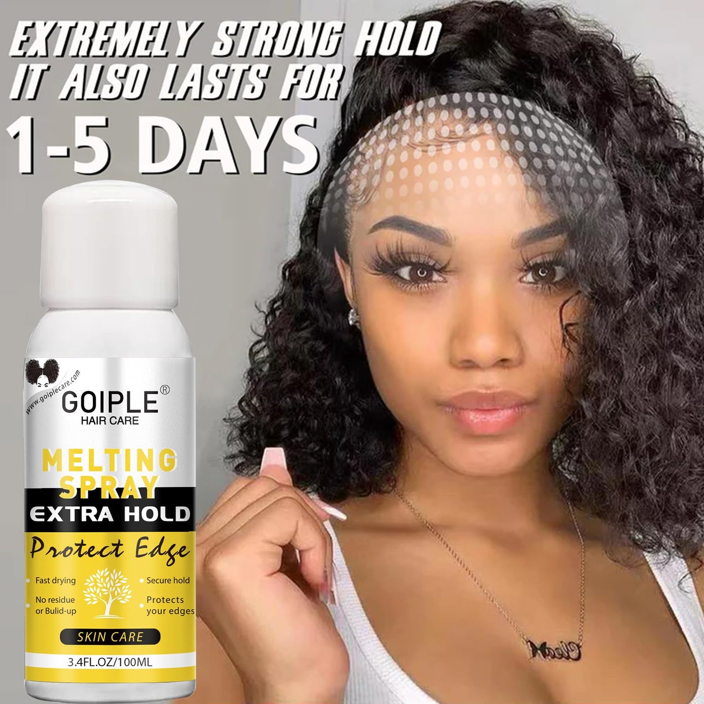 Lace Tint Spray for Lace Wig Lace Melting and Holding Spray Hair Adhesive for Wigs, Closures Wigs And Closure Front Extensions, Strong Natural Finishing Hold with Control, Hair Wax Stick Edge Control