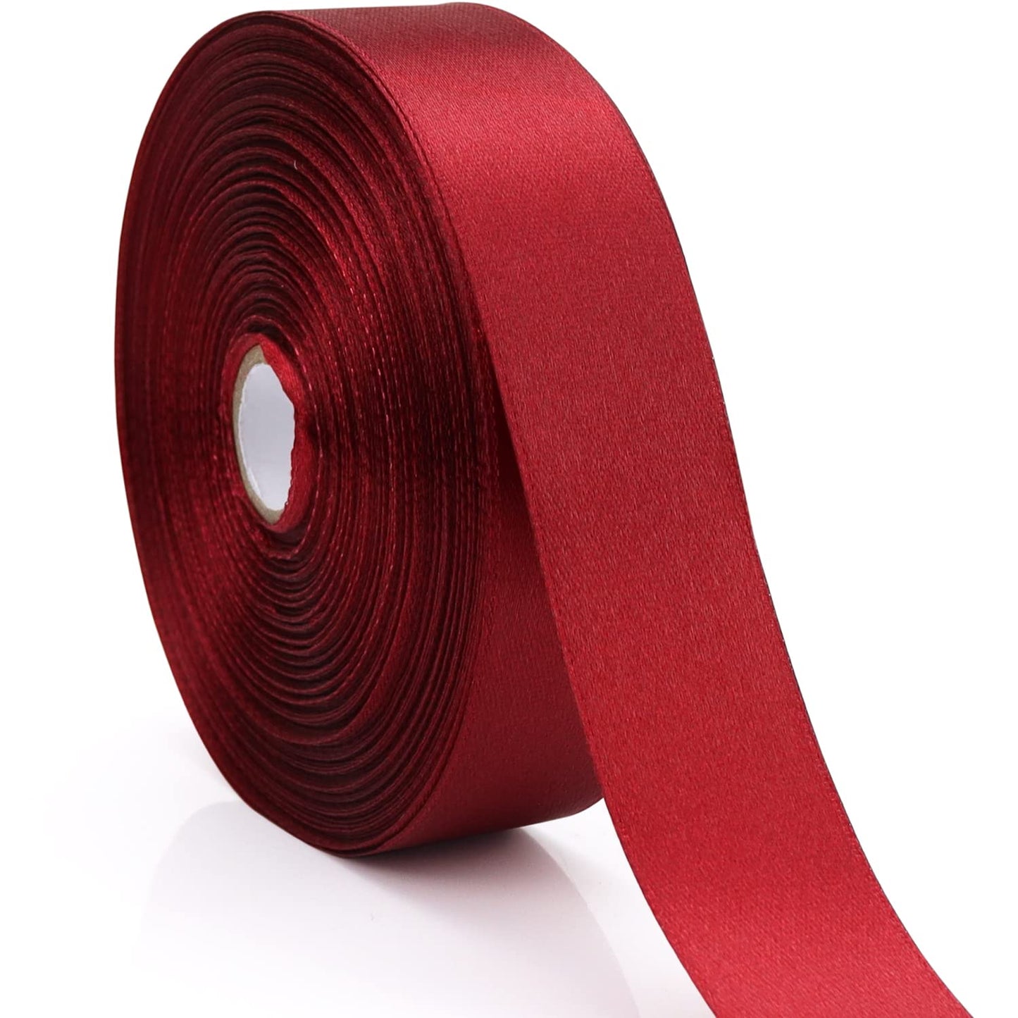 Nsilu 1 inch, Wine Red Ribbon for Gift Wrapping 50 Yards Perfect Wedding Party Wreath Sewing DIY Hair Accessories Decoration Floral Hair Balloons Other Projects (1 inch, Wine Red)