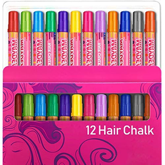 Maydear Hair Chalk for Girls, 12 Pcs Temporary Hair Color Pens Kit, Non-Toxic Hair Dye Markers for Kids Age 7 8 9 10 11 12 13 Years Old, Great Birthday Gift for Teen Girls