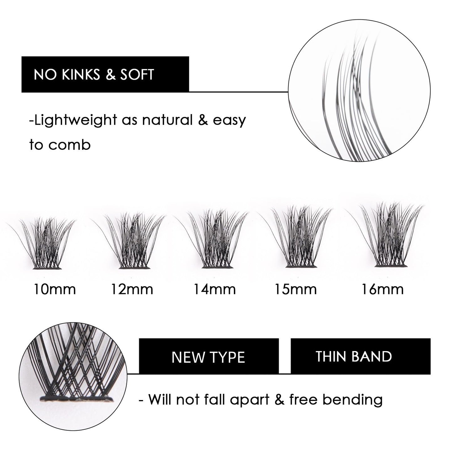 Lashes Cluster 120 Lash Extension Kit Individual Lashes Clusters Wispy Fluffy DIY Eyelash Extensions Kit with Tweezers and Lash Bond and Seal False Eyelashes Natural Look Mix 10-16mm C D Curl-DM17