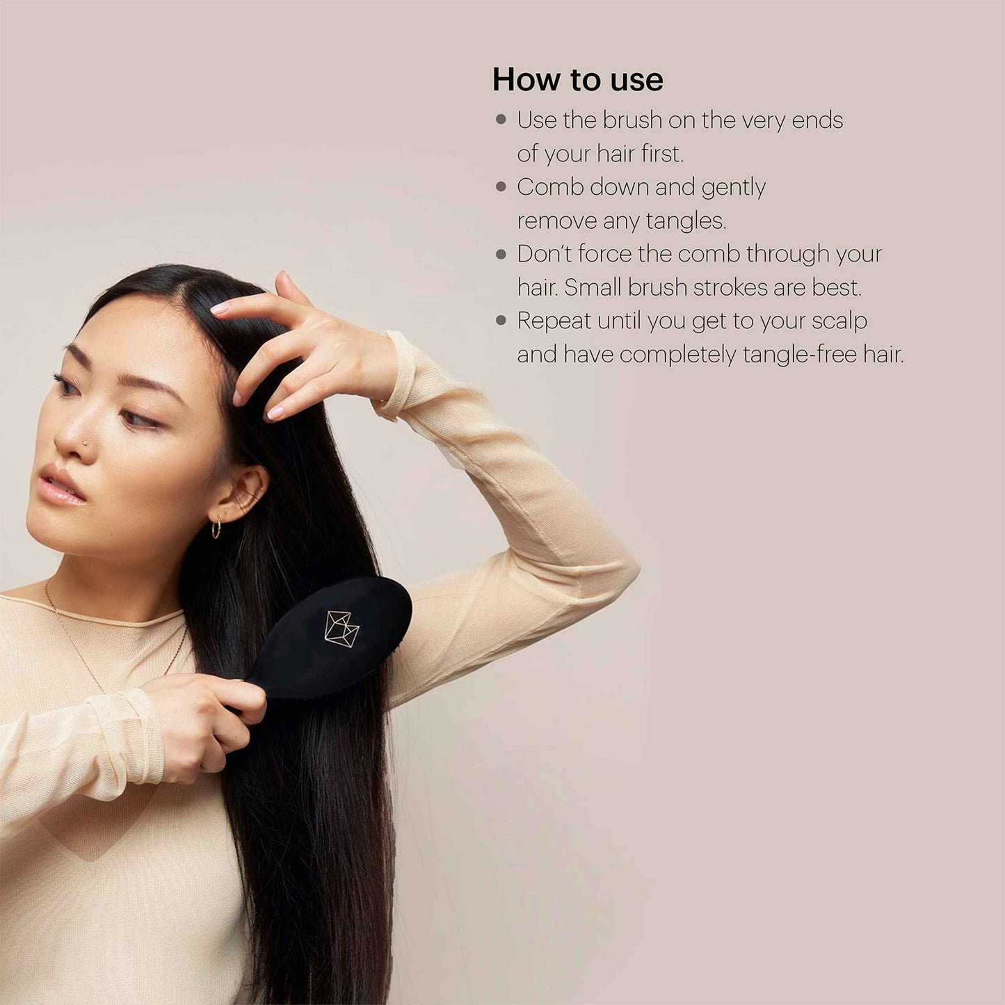 Lunata Hair Round Black Brush (Round Large Brush)