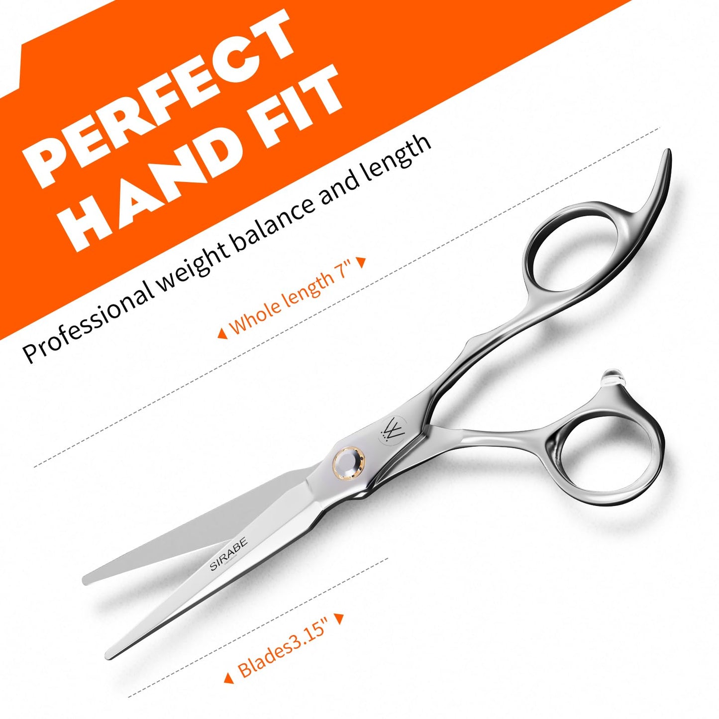 Sirabe HIGH-END Professional Hair Scissors, Ultra Sharp Blades for Precise Cutting, Hair Cutting Scissors Barber Shears Haircut Scissors, Made of 440C Stainless Steel for Salon Hairdressing