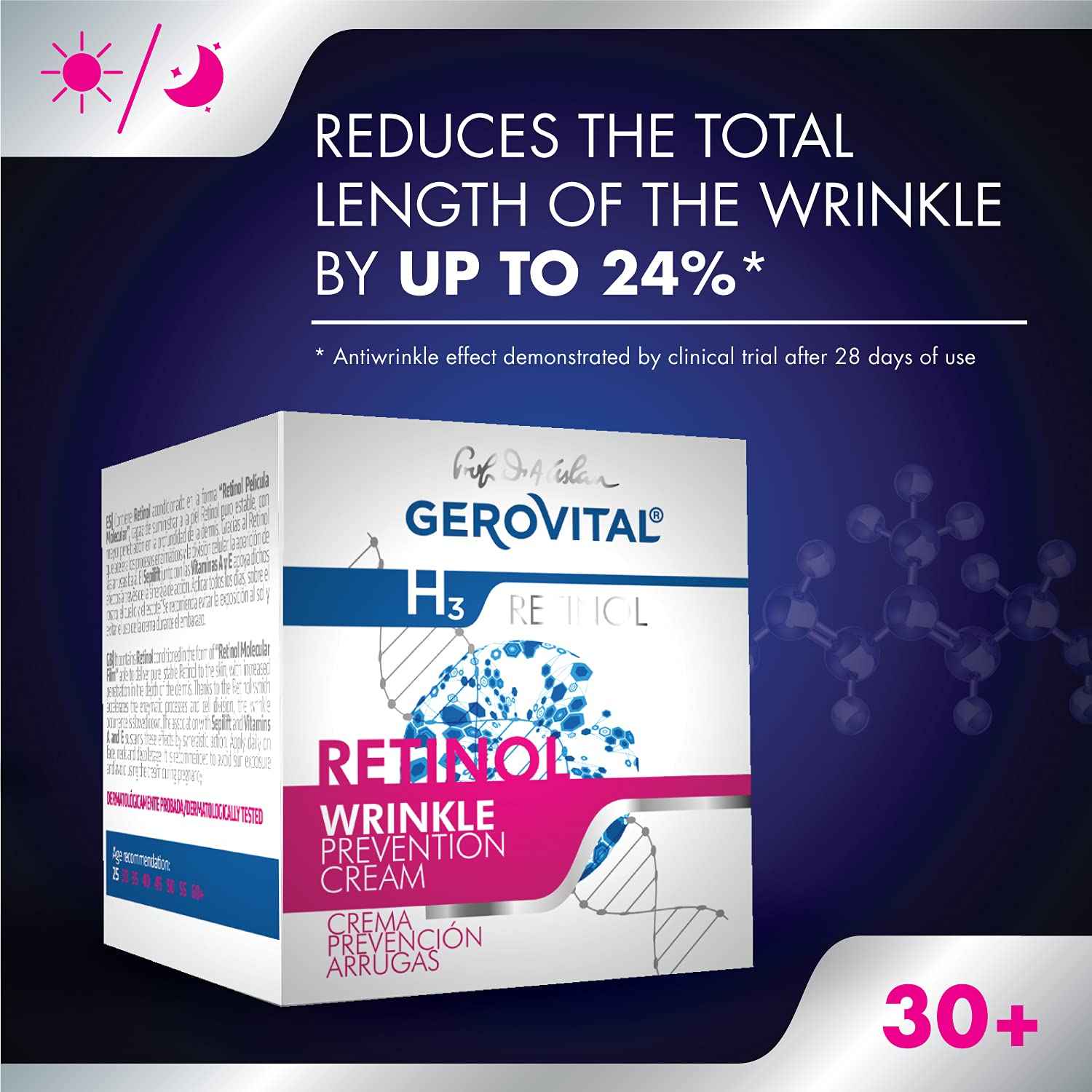 GEROVITAL RETINOL Anti Wrinkle Retinol Cream with Vitamin A and Vitamin E, contains Sepilift Complex, Anti Aging Face Moisturizer with Retinol, 50 mL