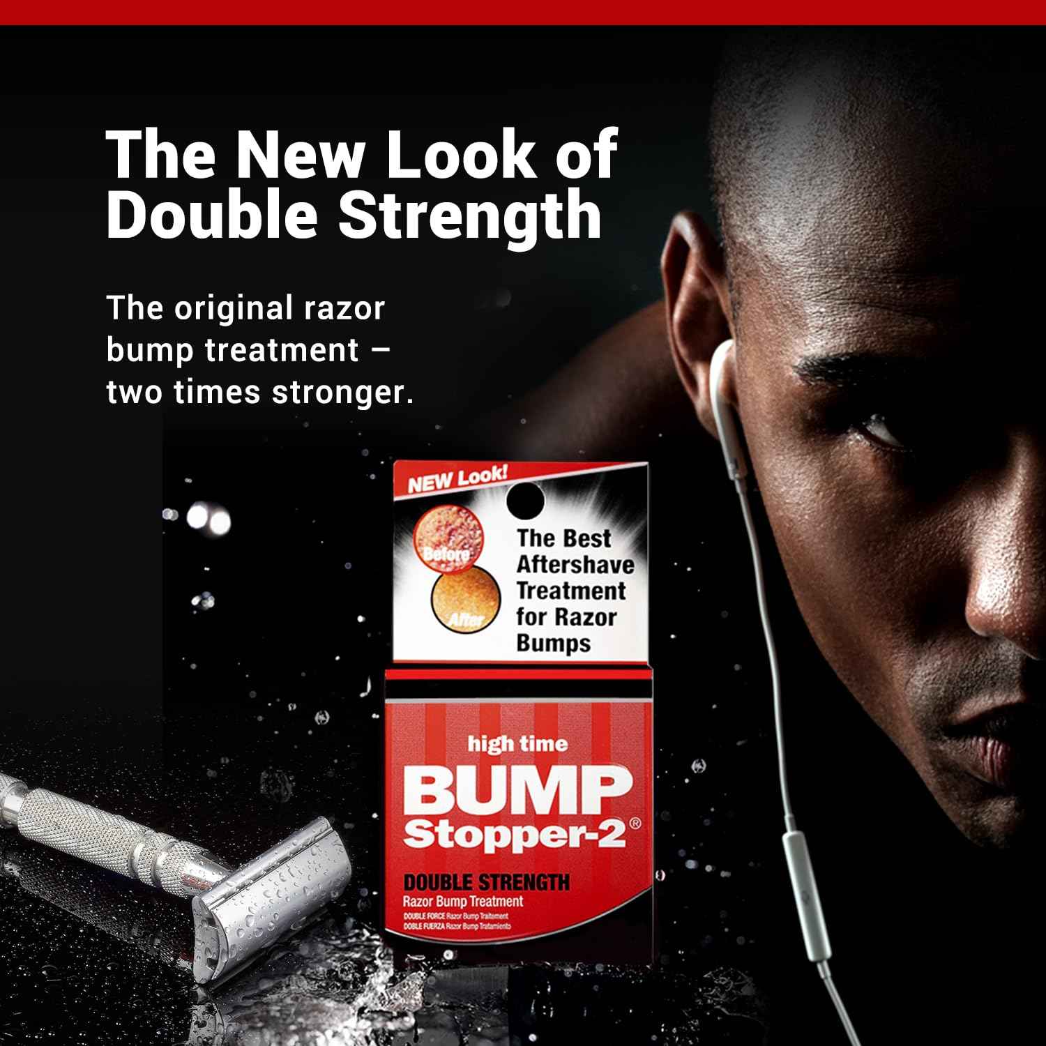 Bump Stopper 2 Double Strength Razor Bump Treatment | Formulated to Relieve Razor Burn | Eliminates Ingrown Hairs | Aftershave For Men - 0.5 OZ (5 Pack)
