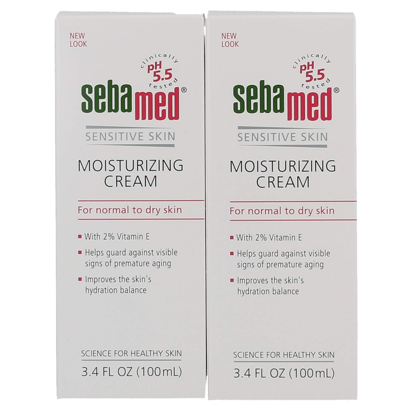 Sebamed Moisturizing Face Cream with Pump for Sensitive Skin Antioxidant pH 5.5 Vitamin E Hypoallergenic 3.4 Fluid Ounces (100mL) Ultra Hydrating Dermatologist Recommended Moisturizer (Pack of 2)