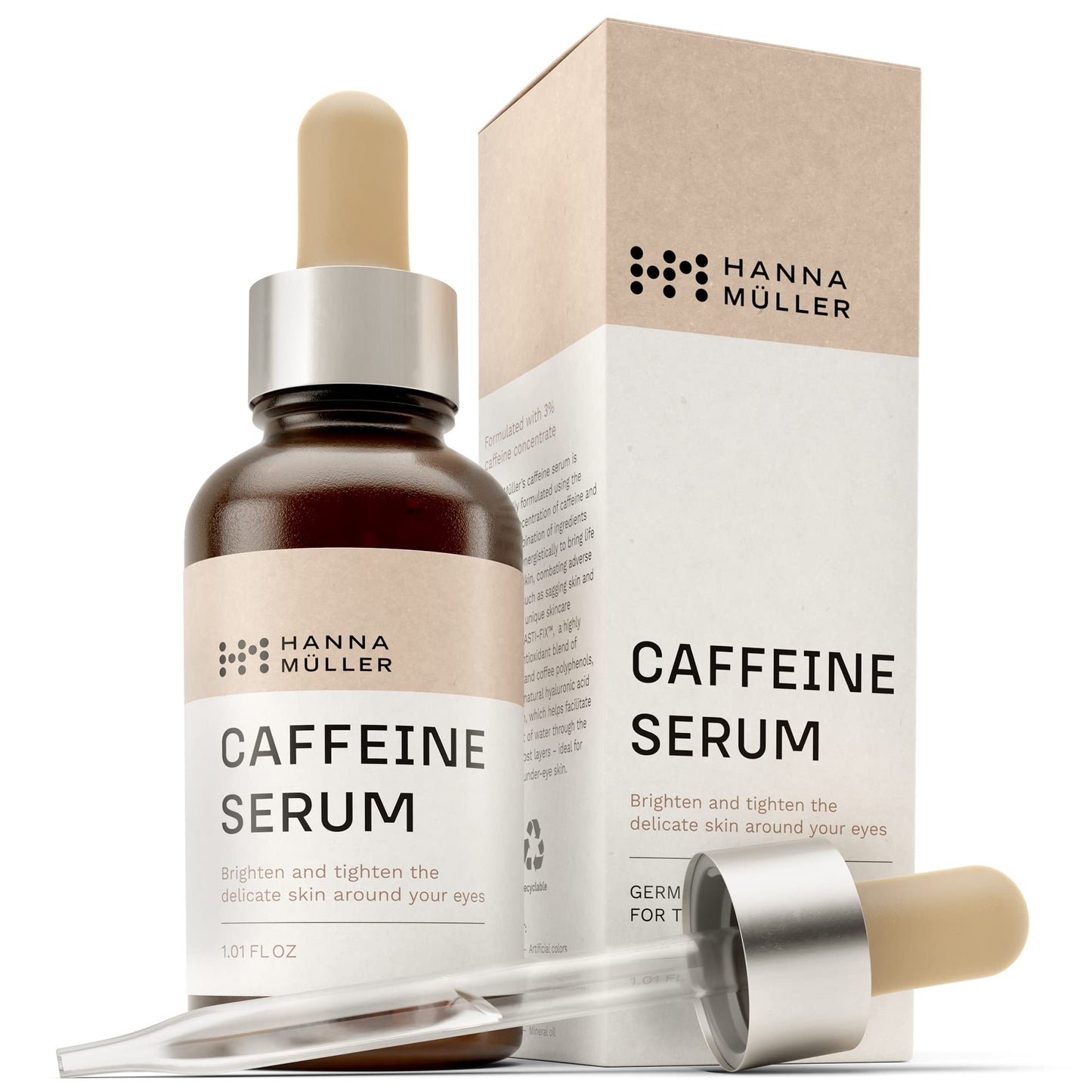 Caffeine Eye Serum - Dark Circles Under Eye Care for Women, Ordinary Eye Serum to Brighten and Reduce Appearance of Puffy Eyes, Eye Bags, Fine Lines & Wrinkles, Eye Care, Eye Serum for Anti Aging