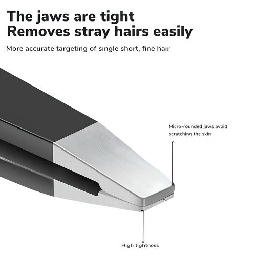 4PC Professional Tweezers Set for Men&Women–Premium Stainless Steel Precision Tweezers for Women Facial Hair Removal,Eyebrow Shaping,Ingrown Hair Extraction,Splinter&Fine Hair Grooming (BLACK)