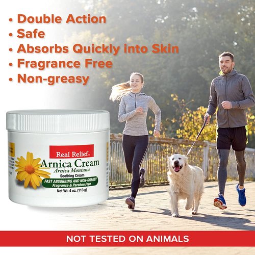 Arnica Cream Natural, Soothing, Non Greasy and Unscented Pain Relief Cream, 4 oz (Pack of 1)