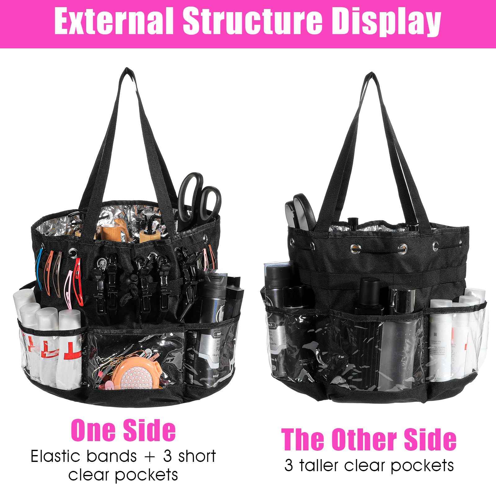 mekueeex Hairstylist Traveling Bag, Large Capacity Hairdresser Barber Bag, Heat Resistant Hair Tools Travel Bag, Professional Makeup Organizer Bag, Waterproof Shower Toiletry Bag