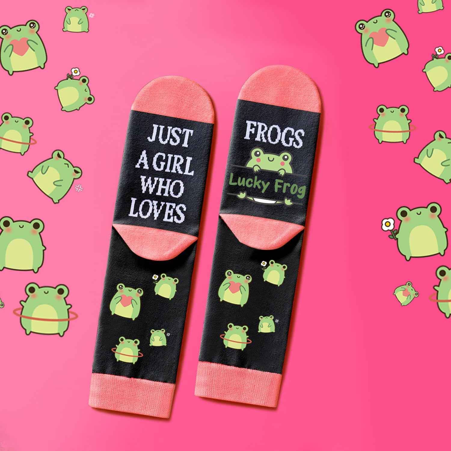 FJHAIY Frog Gifts for Frog Lovers Set Frog Cosmetic Bag Frog Bracelets Frog Socks Frog Earrings -Perfect for Frog Lovers