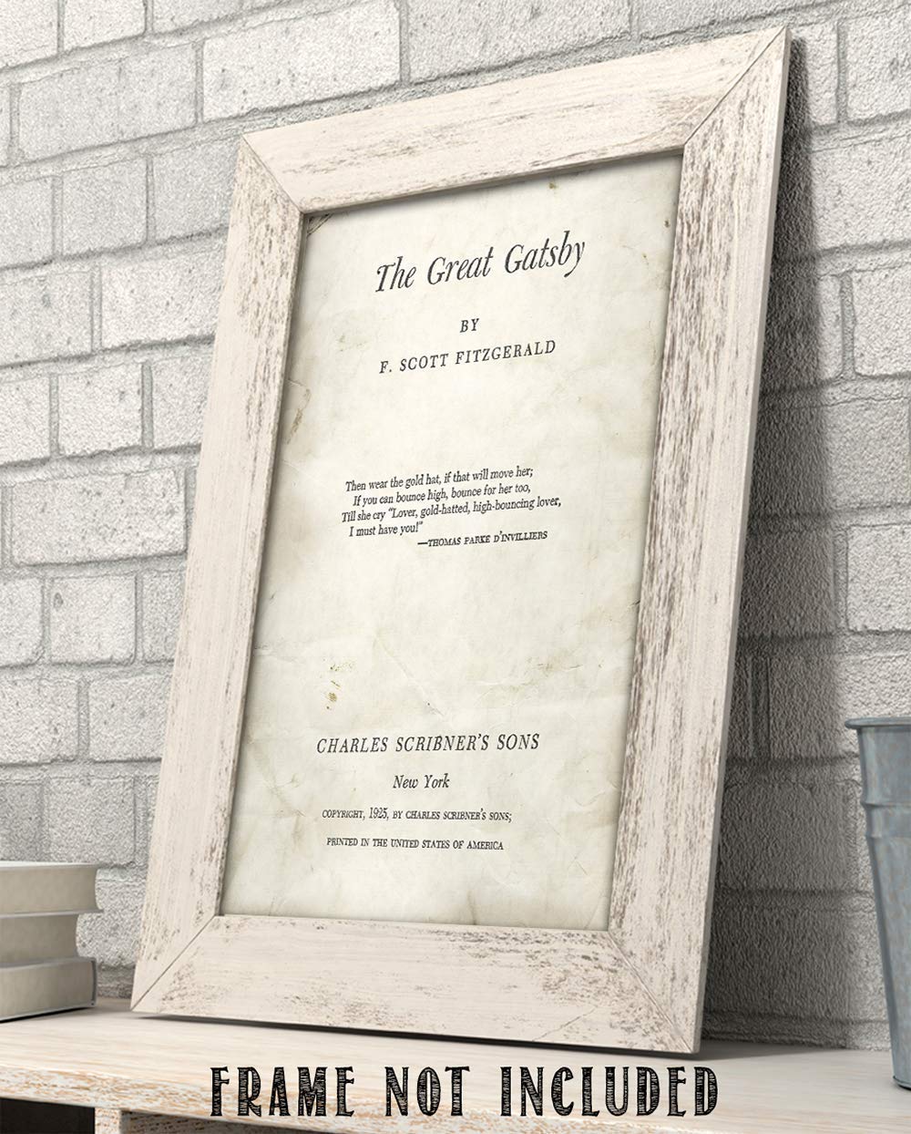 The Great Gatsby Title Page - 11x14 Unframed Typography Book Page Print -Great Gift and Decor for F. Scott Fitzgerald and Literary Art Fans Under $15?