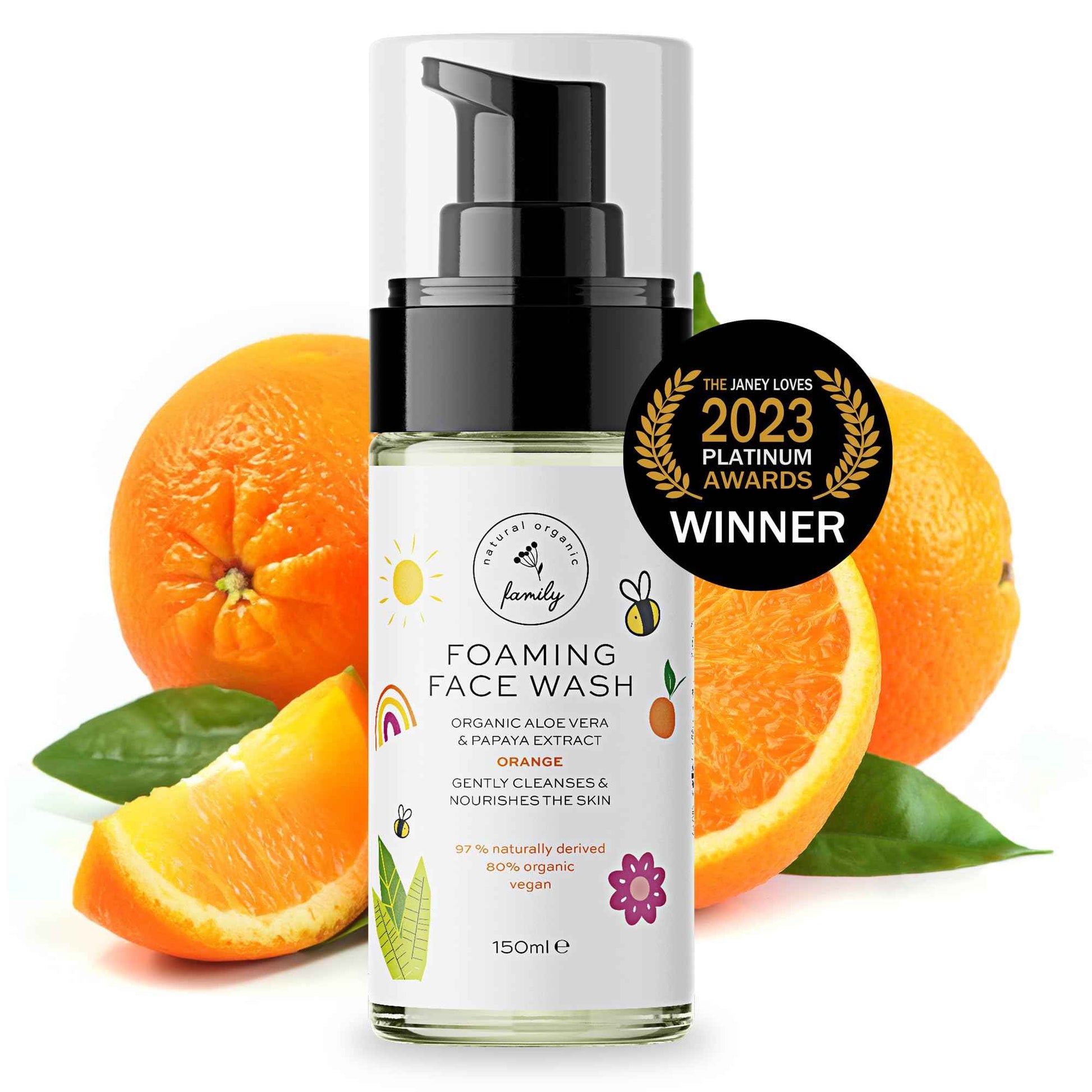 Kid's Organic Skincare Bundle: Foaming Face Wash (Orange) & Hydrating Moisturizer (Blackberry Ylang Ylang)