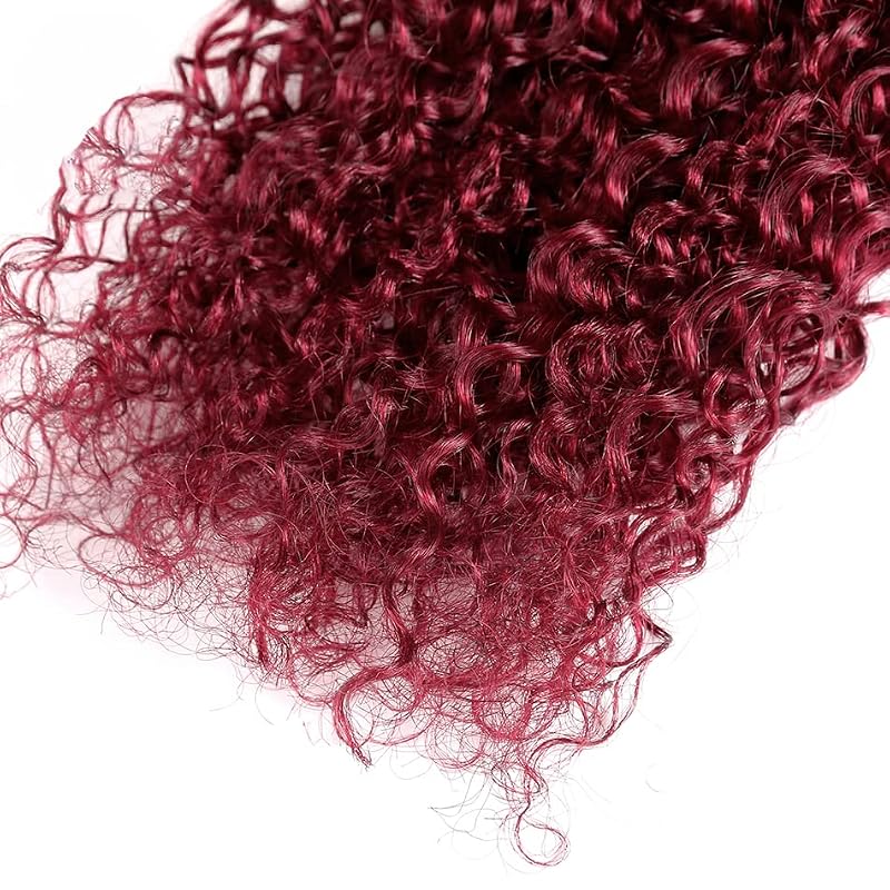 30 32 34 Inch Burgundy Water Wave Human Hair Bundles