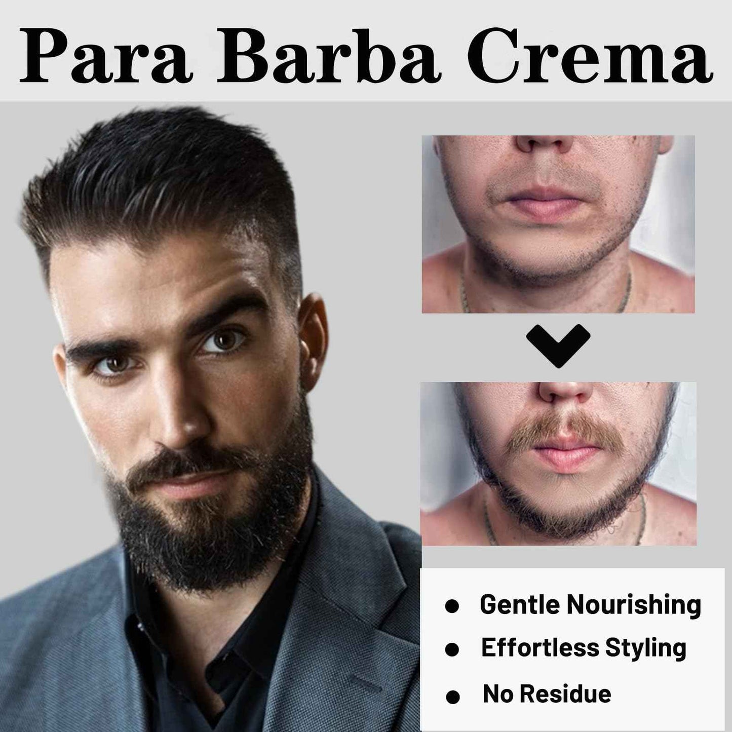 Para Barba, Crecimiento De Barba Para Hombre, Beard Stimulating Balm Beard Cream, Estimulante De Barba Ultra Potente, Beard Balm for Men Growth Oil, Balsamo Negro Moisturizes Strengthens (1PCS)