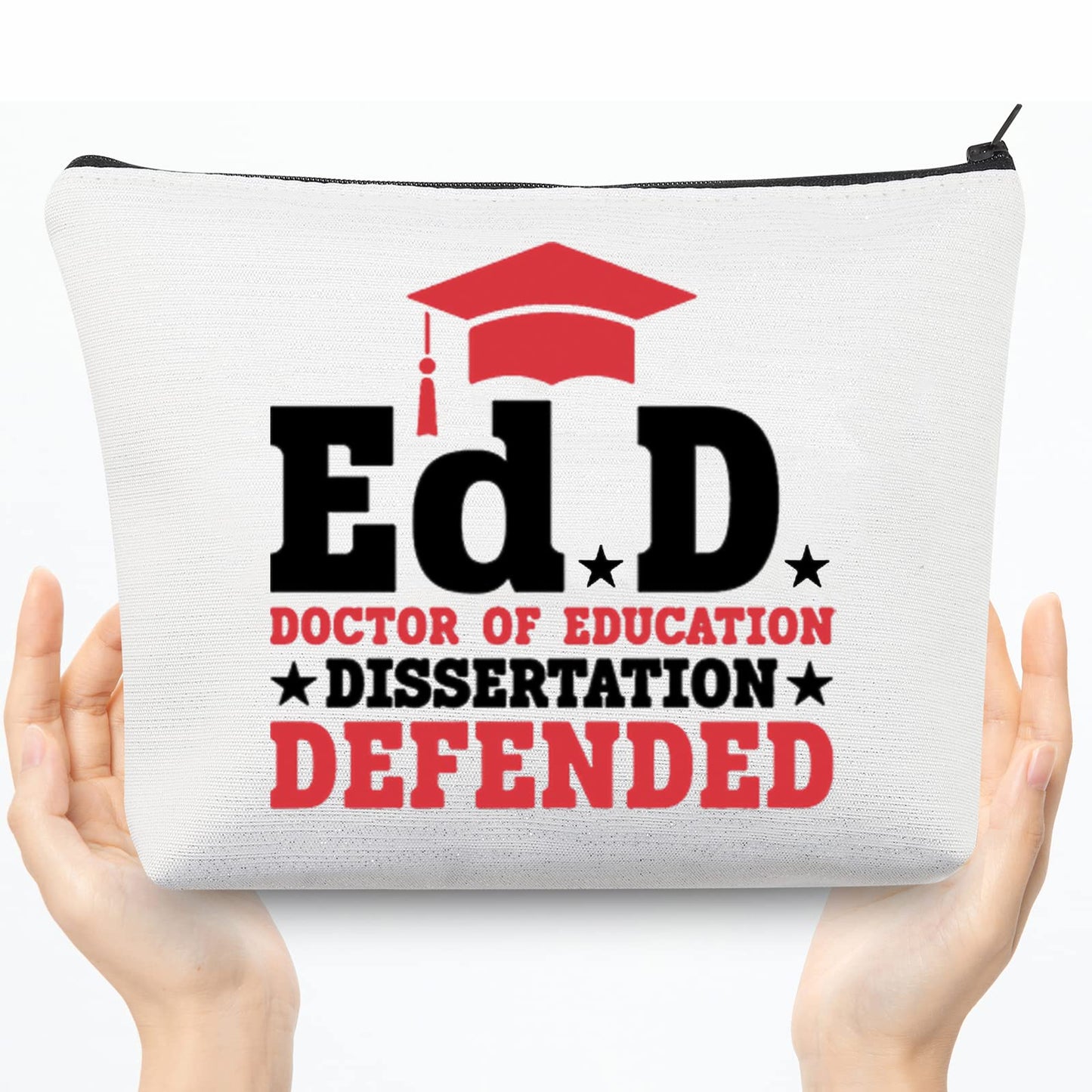 CMNIM EdD Gift Doctor Of Education Dissertation Defended Makeup Bag for Doctorate Graduation Gift for Her (EdD Makeup Bag)