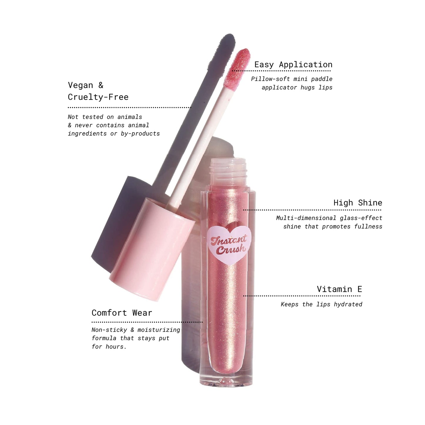 Half Caked Instant Crush Lip Gloss | vegan & cruelty-free, long-lasting, high shine, non-sticky | 3ml (Rich Rich)