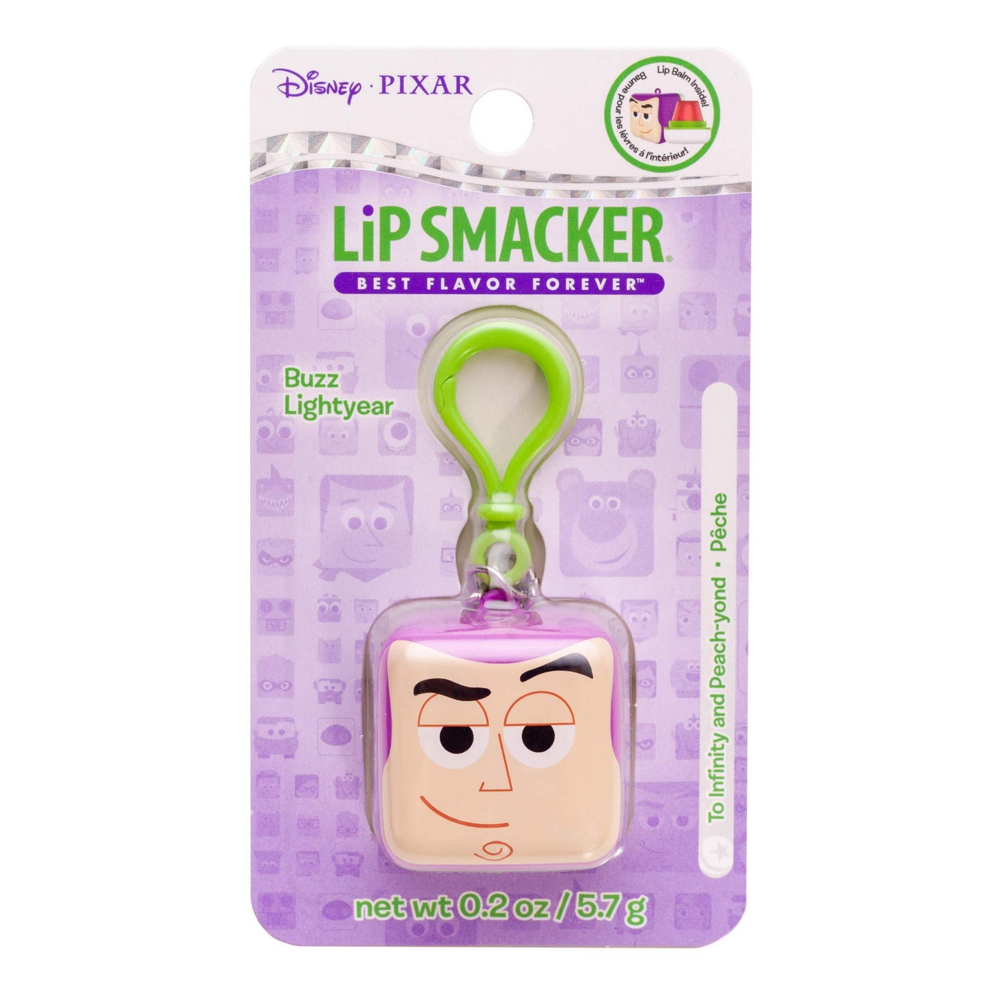 Lip Smacker Pixar Toy Story Buzz Lightyear Cube Flavored Lip Balm Keychain, 0.21 Ounce