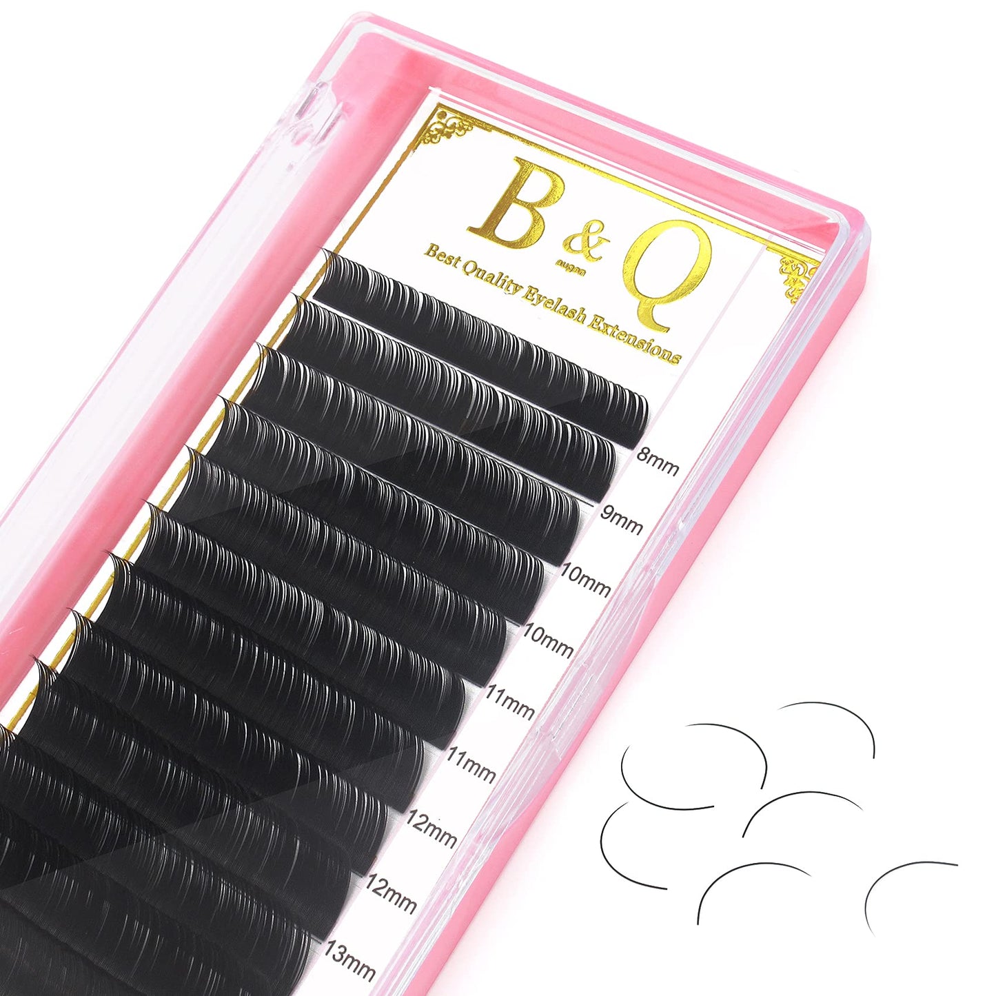 Eyelash Extensions C-0.07-13 Volume Lash Extensions .07 C Curl Single Lash Extensions Matteblack Single Lashes (C-0.07, 13 mm)