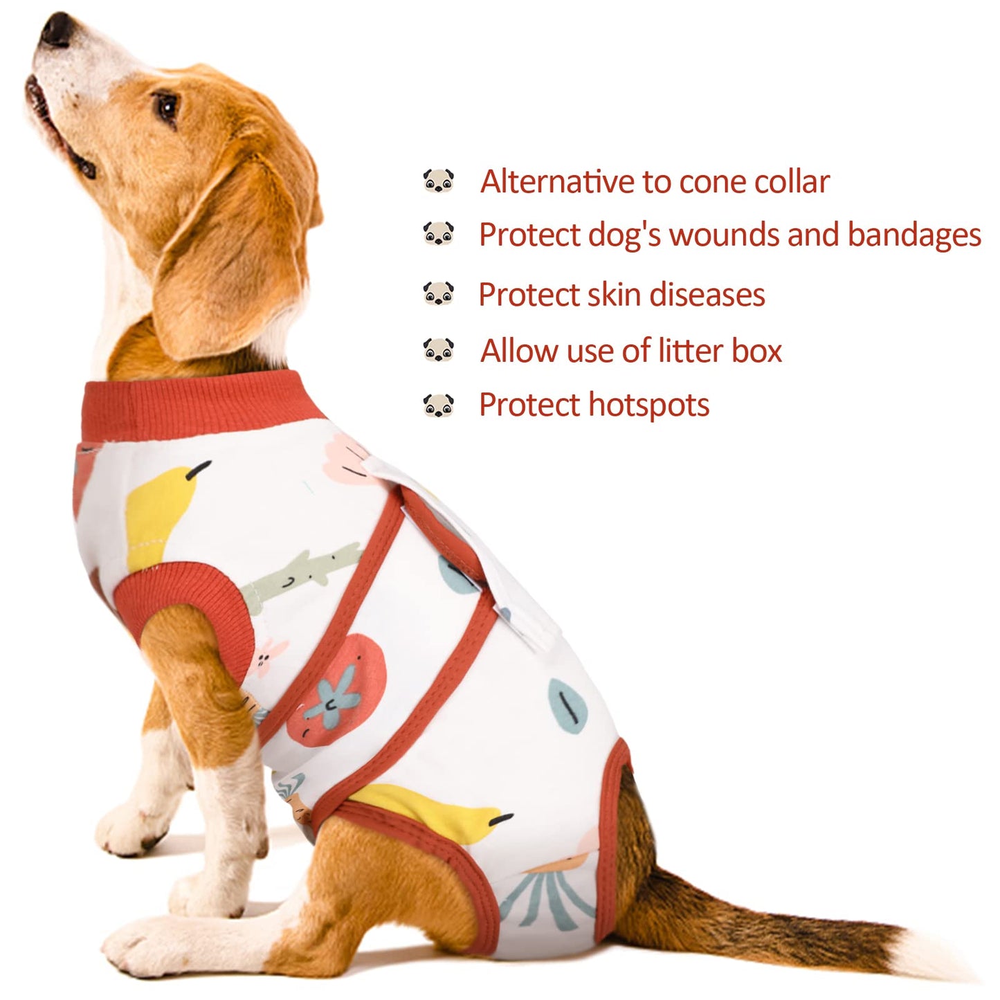 Kuoser Recovery Suit for Dogs Cats After Surgery, Professional Pet Recovery Shirt Dog Abdominal Wounds Bandages, Substitute E-Collar & Cone,Prevent Licking Dog Onesies Pet Surgery Recovery Suit