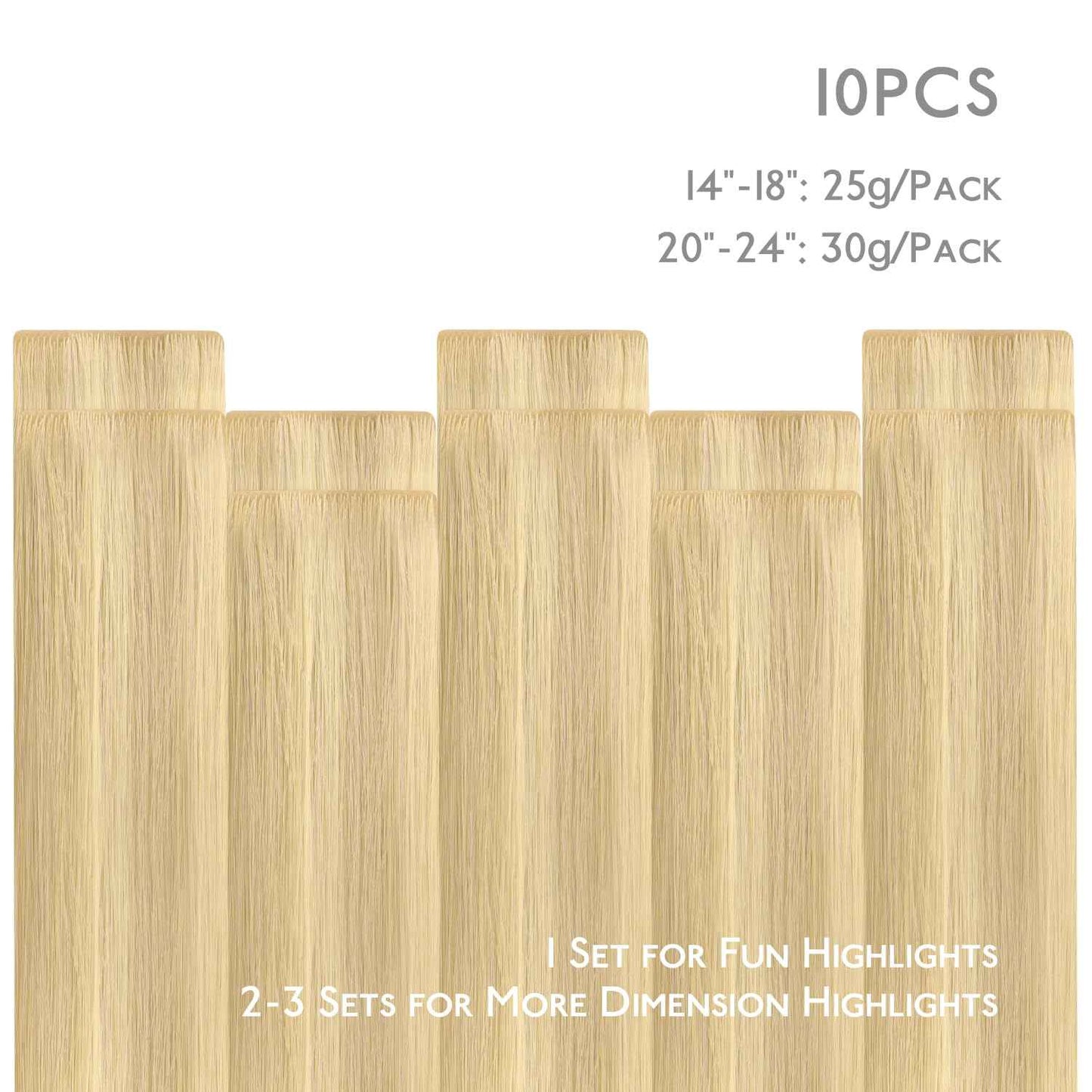 WENNALIFE Invisi Edge Tape in Hair Extensions Human Hair, 18 Inch 25g 10pcs Light Blonde Highlighted Golden Blonde Invisible Luxury Remy Hair Extensions Natural Seamless Injected Straight Extensiones