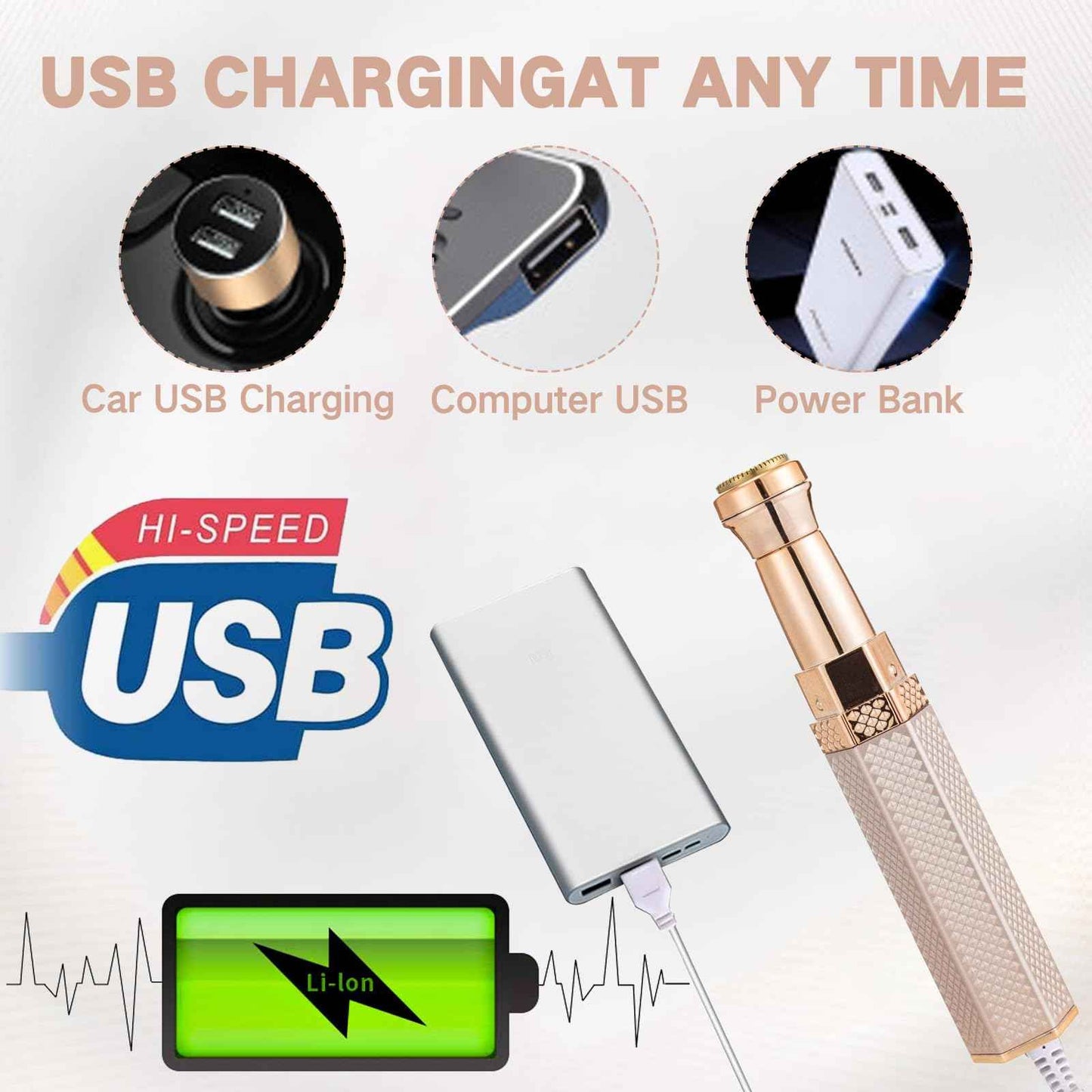 OYUEGE 4 in 1 Facial Electric Shaver for Women, Full Body Epilator Rechargeable Eyebrow Nose Bikini Hair Trimmer,Facial Shaver