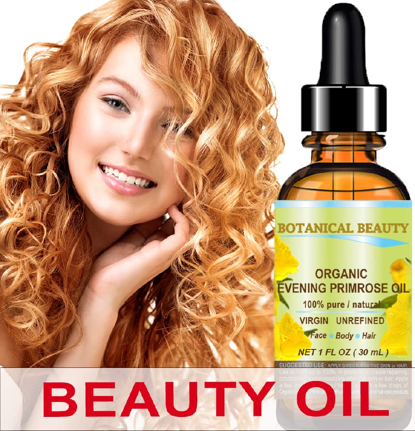 Botanical Beauty EVENING PRIMROSE OIL 100% Pure Natural Undiluted Unrefined Virgin Cold Pressed Carrier Oil. 0.5 Fl.oz.- 15 ml for face, skin, hair, nails