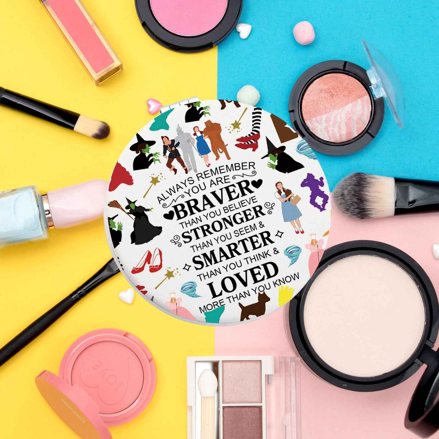 WSNANG Movie Inspired Travel Makeup Mirror Ruby Fans Gift Movie Character Compact Pocket Mirror Gifts for Movie Lover (W O Mirror-T)