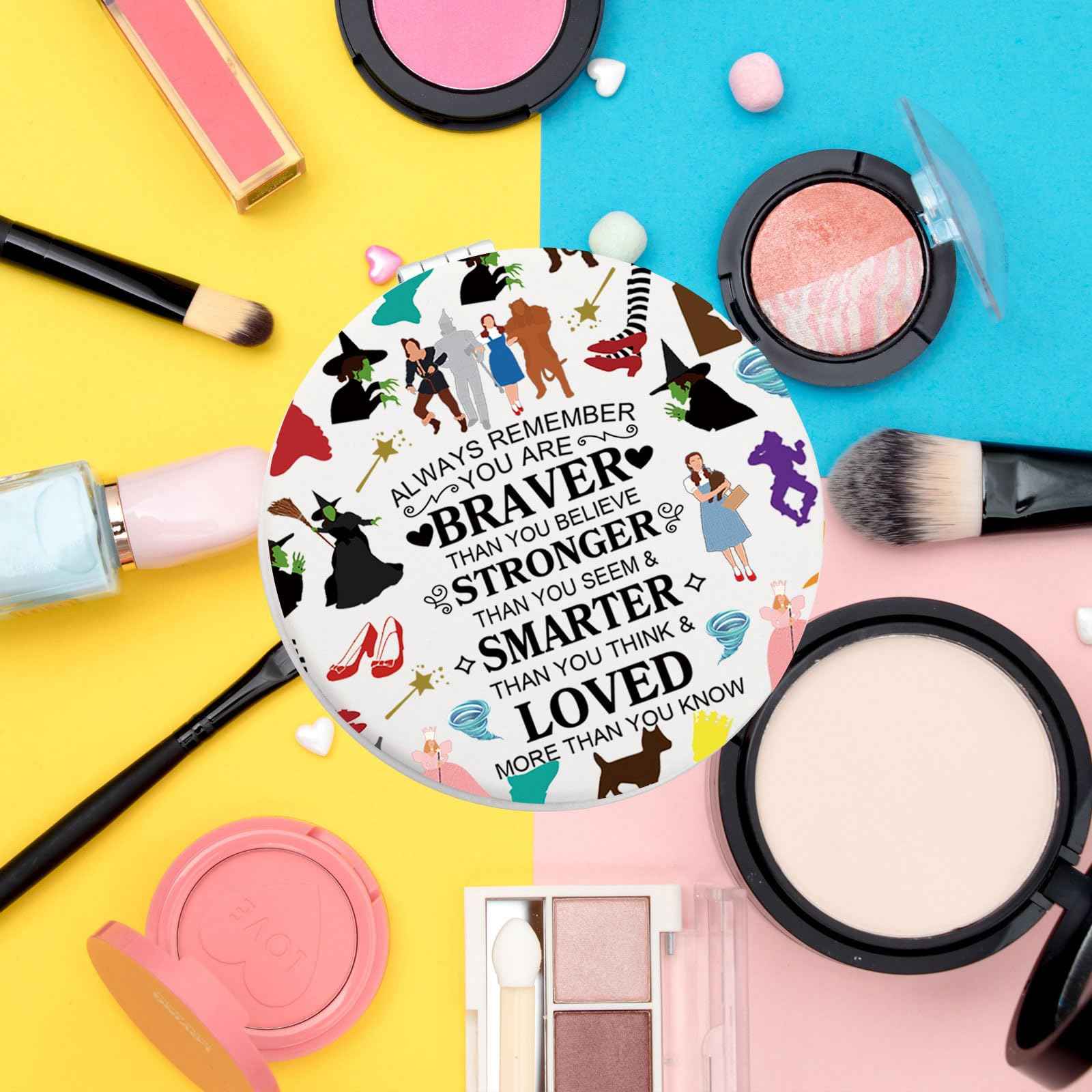 WSNANG Movie Inspired Travel Makeup Mirror Ruby Fans Gift Movie Character Compact Pocket Mirror Gifts for Movie Lover (W O Mirror-T)