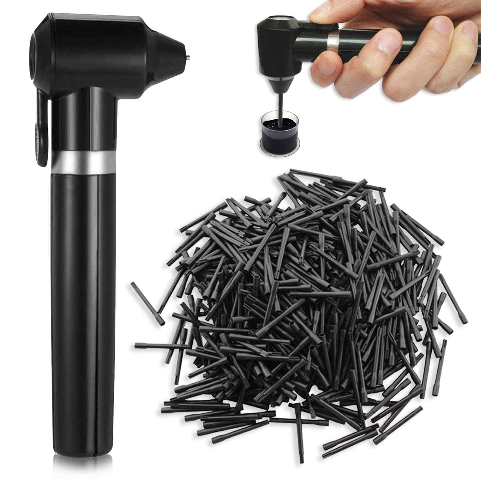 Ink Mixer Machine Set - Autdor Pigment Mixer Machine with 100Pcs Mixing Sticks Black Color Mixer Machine Ink Pigment Electric Agitator Machine for Permanent Makeup Eyebrow Microblading Supplies