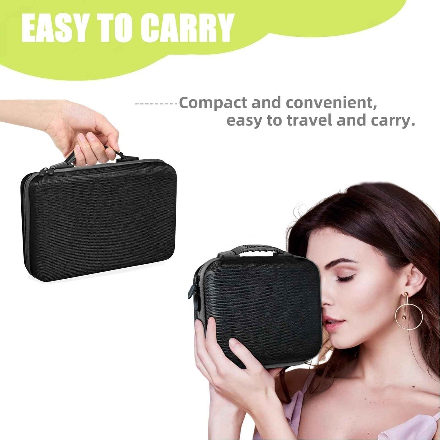 BLIRITEL 60 Bottles EVA Essential Oils Organizer, Hard Shell Essential Oil Storage Carrying Case, Essential Oils Holder Traveling Bag with Foam Insert, Holds 5ml,10ml,15ml Essential Oils (Black)