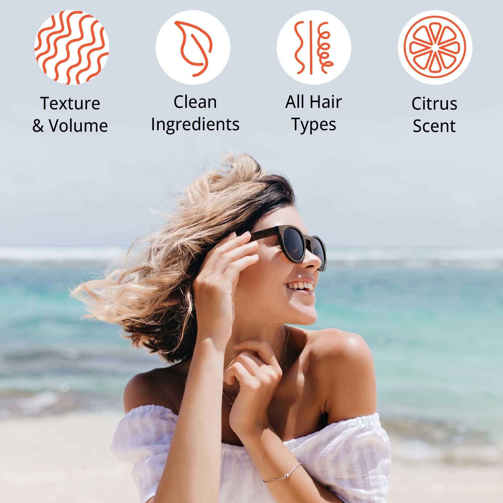 Beauty by Earth Sea Salt Spray for Hair Made From Natural & Organic Ingredients and Boar Brush with Pins, Texturing Spray for Men & Women