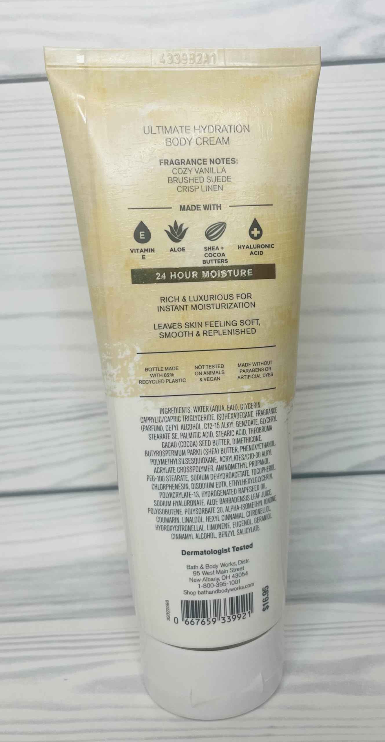 Bath & Body Works Vanilla Suede Ultimate Hydration Body Cream 8 Ounces Pack of 2