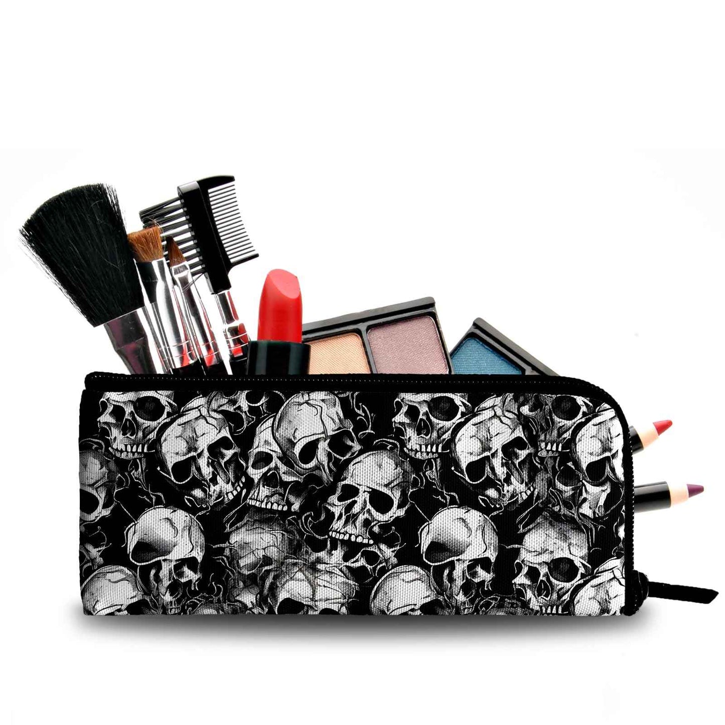 xiaotcq Skull Makeup Bag for Purse - Travel Bags Cool Cosmetic Bag for Women Teens Makeup Organizer Mini Zipper Pouch